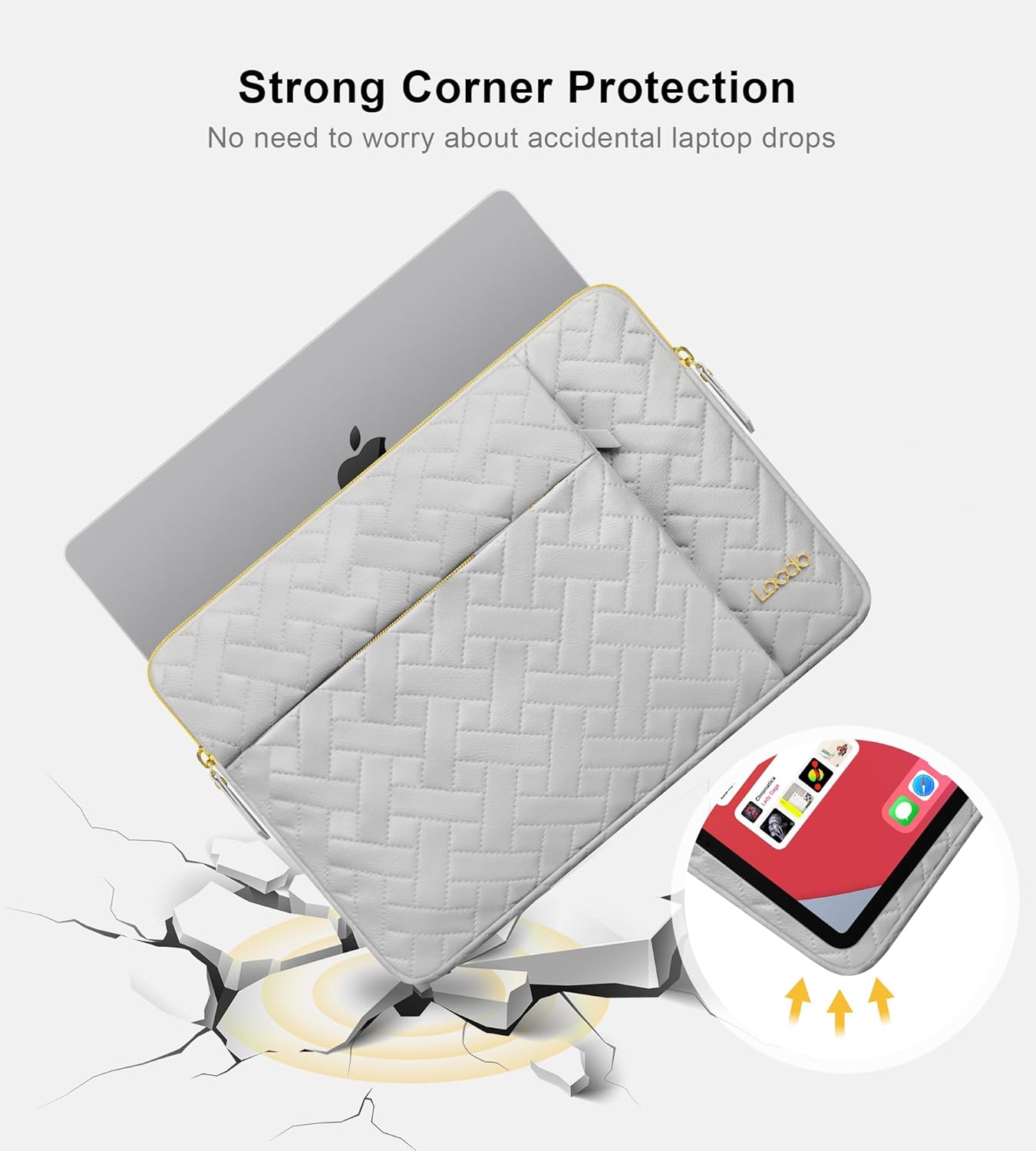 Lacdo Laptop Sleeve Case for 15 inch New MacBook Air M4 A3241 2025, M3 A3114, M2 A2941 2024-2023, 15 inch MacBook Pro A1990 A1707, Dell XPS 15 Plus Computer Bag with Accessory Pocket, Space Gray