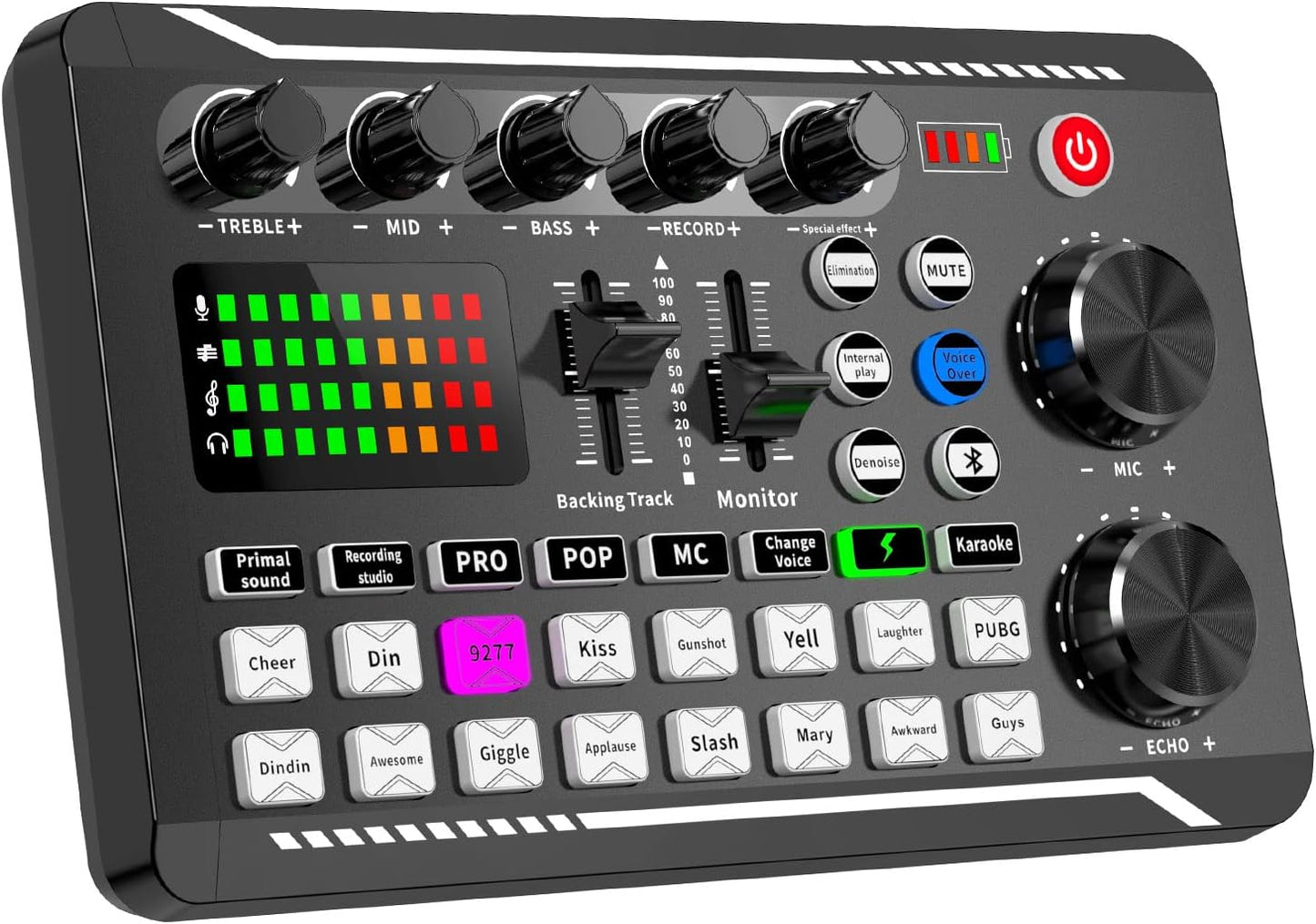 Facmogu F998 Live Sound Card Audio Mixer, Podcast Audio Interface with DJ Mixer Effects, Voice Changer with Sound Effects for PS4 PS5 Karaoke Tiktok YouTube Live Streaming Record Gaming