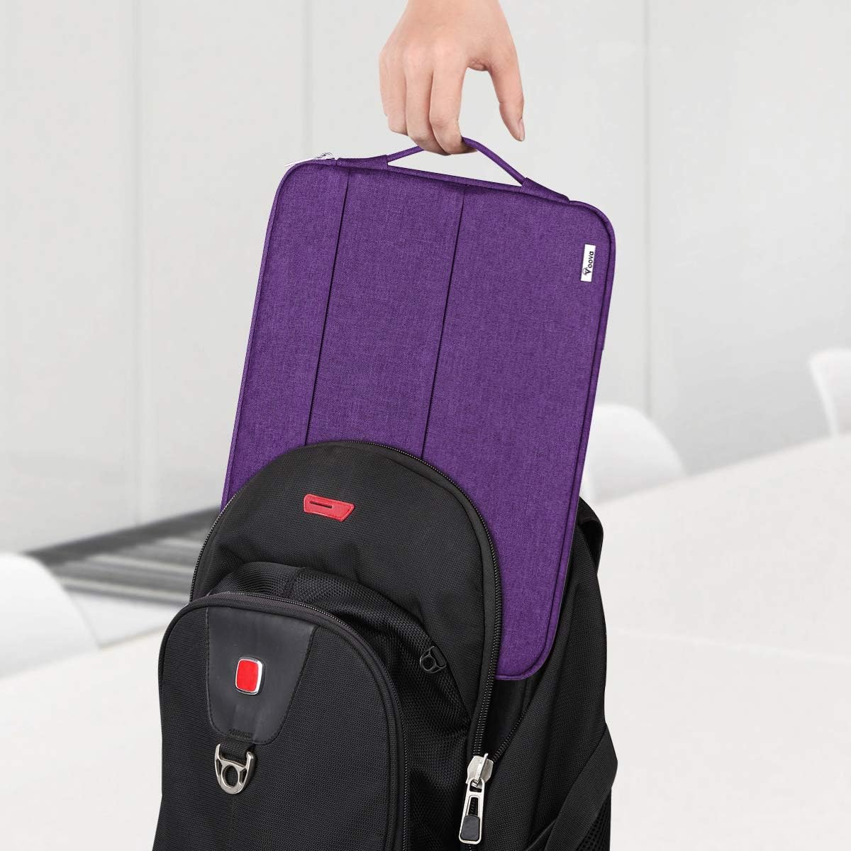 Voova Laptop Sleeve Carrying Case 15.6 16 Inch,Slim Computer Cover Bag Compatible with MacBook Pro 15/16, Dell xps 15,15-16 Inch HP Dell Asus Acer Laptop, Purple