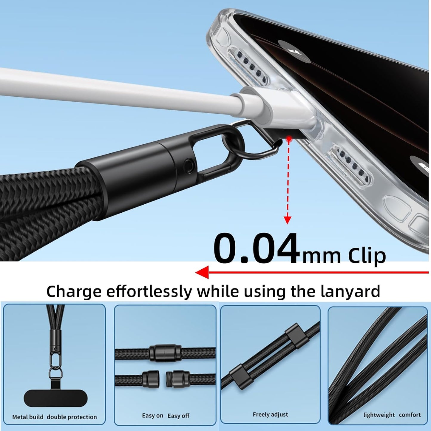 3 in 1 Adjustable Universal Anti-lost Cell Phone Lanyard, Detachable Cell phone Strap for Women/Men, Crossbody/Neck