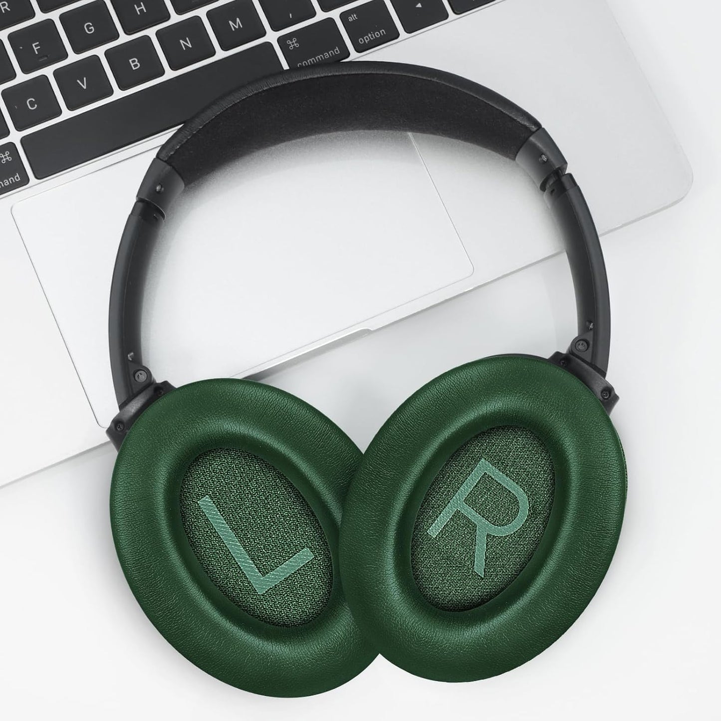 Headphones Replacement Ear Pads, Protein Leather earpad Cushions for Bose QuietComfort 45(QC45) Headphones, Softer Memory Foam - Dark Green