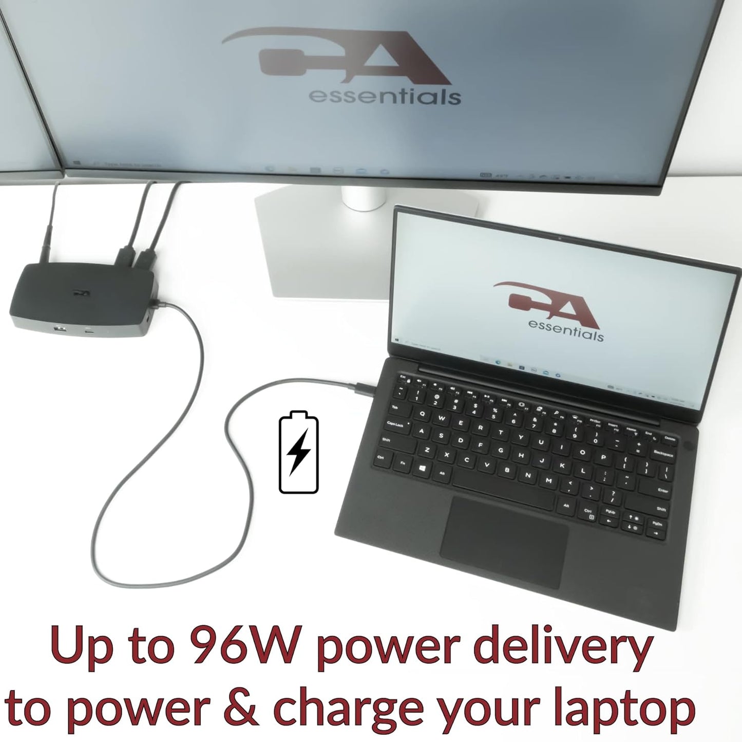 Cyber Acoustics Laptop Docking Station (DS-1000) – USB-C with Dual 4K HDMI Displays, Six USB Ports, Ethernet Port, Power for Laptop, TAA Compliant