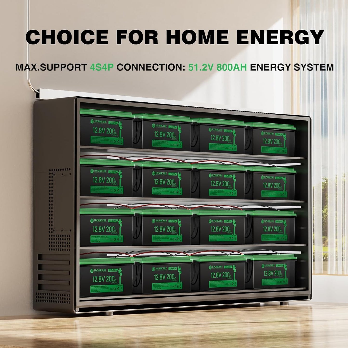 12V 200Ah LiFePO4 Lithium Battery with 2560Wh Energy, Built-in 200A BMS, Discharge Current (3S) up to 400A, 10 Years Lifetime 15000+ Cycles, Perfect for RV Solar Energy Storage Marine Trolling Motor