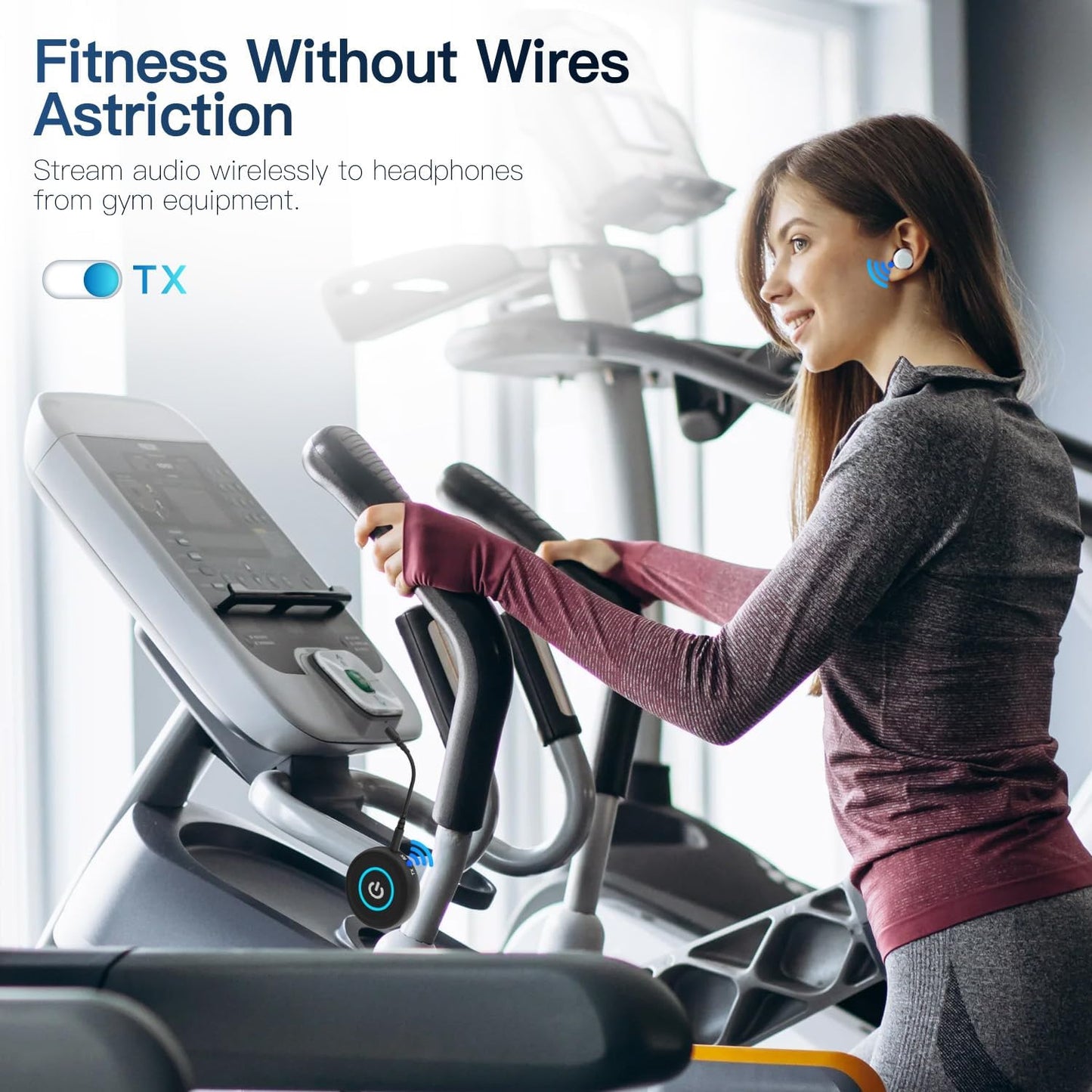 Bluetooth 5.3 Transmitter for TV/Airplane, 2-in-1 Bluetooth Transmitter Receiver for Home Stereo/Speakers/Headphones/PC/Car, Wireless Adapter w/3.5mm AUX/RCA Jack, Dual Link, Low Latency,16H