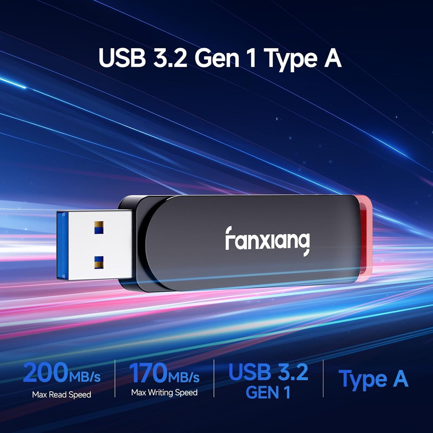 2 Pack 256GB USB Flash Drive, Metal Thumb Drives, USB 3.2 Up to 200MB/s Type A Memory Stick for Storage and Backup, F309