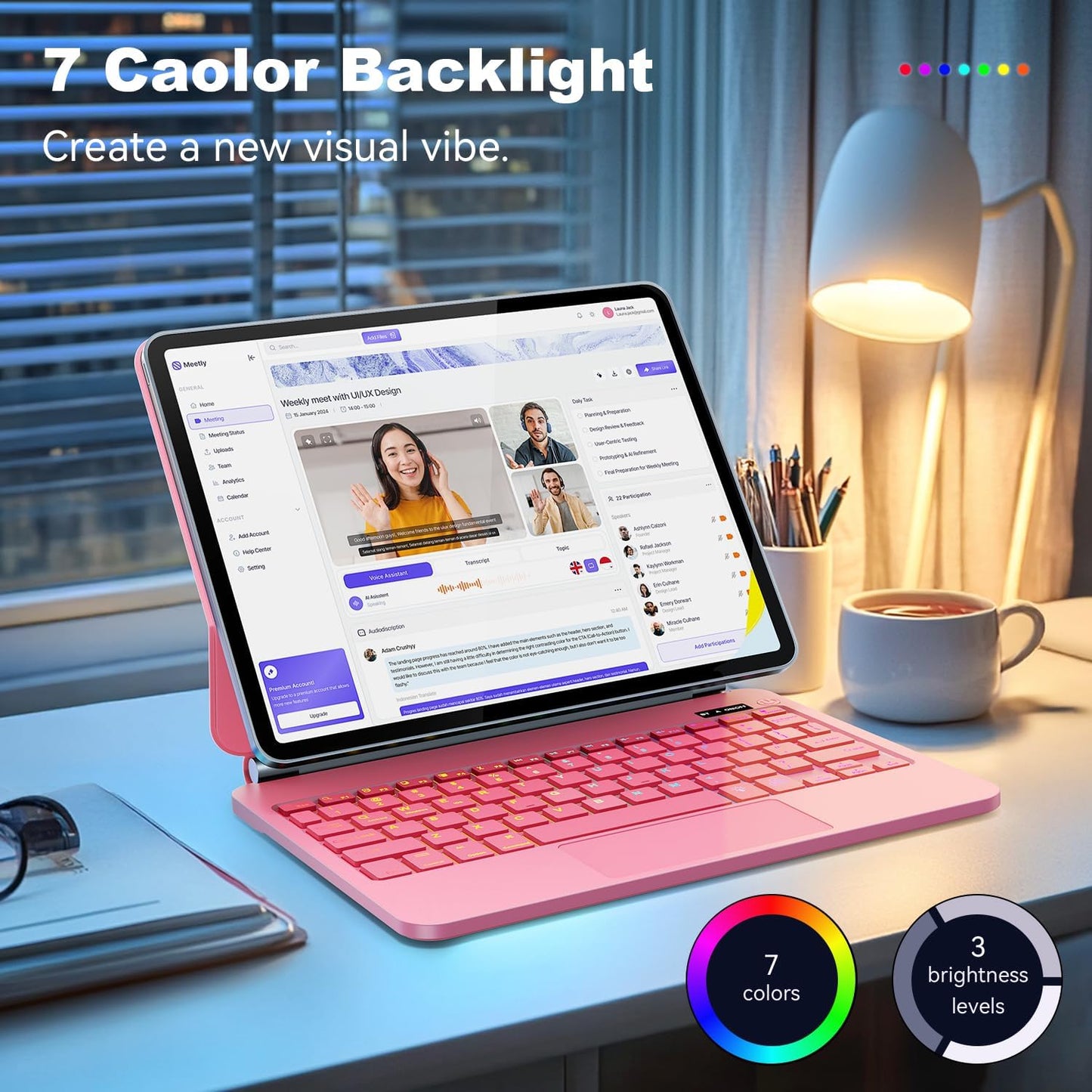 Keyboard Case for iPad Air 11-inch (M3 2025 / M2 2024) & iPad Pro 11 inch(1st/2nd/3rd/4th Generation),Magic Magnetic Backlit Keyboard Case with Multi-Touch Trackpad- Easy-Set Floating Cantilever Stand