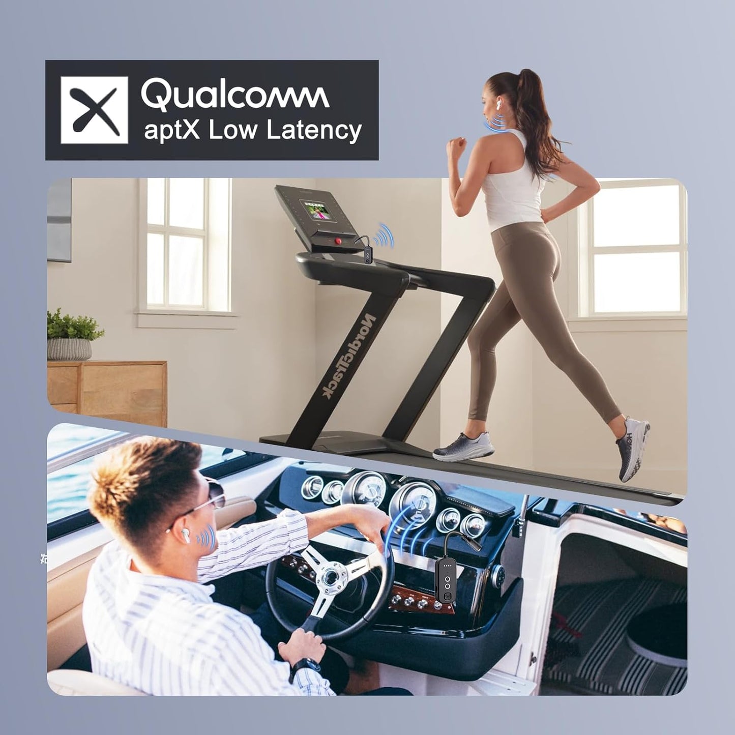 Bluetooth Transmitter Receiver with Airplane Adapter: Wireless Audio Transmitter for 2 AirPods/Headphones - 20+ Hr Battery Works USB Charging with 3.5mm Jack AUX for Flight,Gym,Car,TV,Tablet,Travel