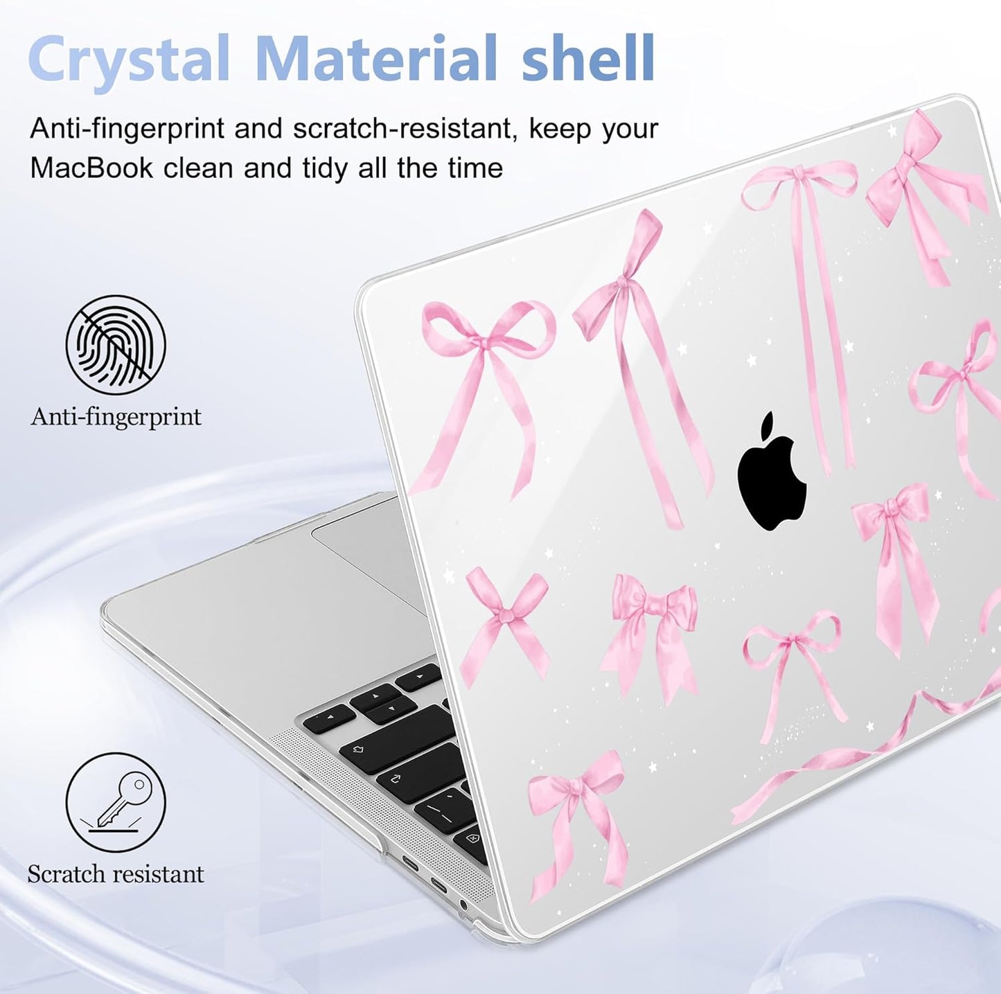 for MacBook Pro 16 inch Case 2019 2020 Release Model A2141, Plastic Hard Shell Cover with Keyboard Cover & Screen Protector for MacBook Pro 16 inch with Touch Bar & Touch ID, Bowknot