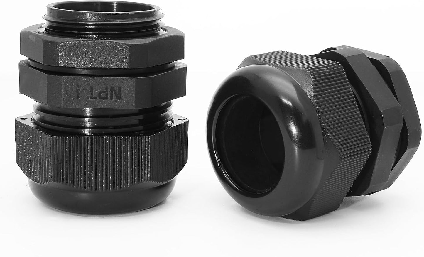 20 Pcs Nylon Cable Gland Kit, IP68 Waterproof Adjustable Cord Grip Cable Connector Strain Relief Wire Protectors, 1/4" 3/8" 1/2" 3/4" 1", Black