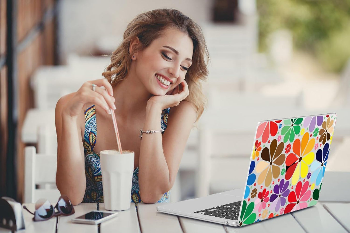 CISSOOK Compatible with MacBook Air 13.6 inch Case 2025 2024 2023 2022 Release A3240 A3113 A2681, Plastic Hard Shell Case Keyboard Cover Set for MacBook Air 13 inch M2 M3 M4, Colorful Floral