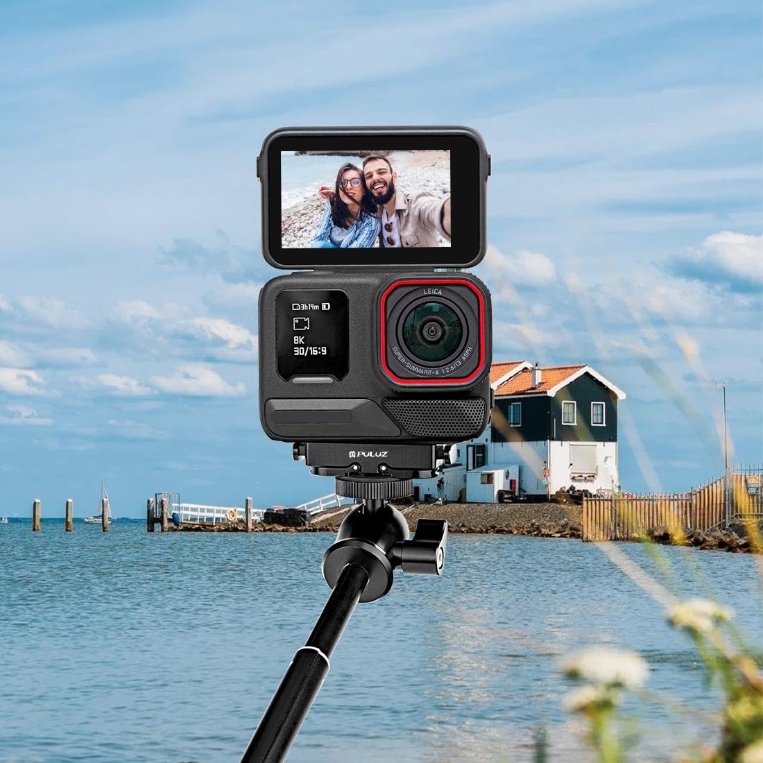 PULUZ Quick Release Base Plate Adapter Bracket for Insta360 X5 / Ace Pro/Pro 2 Cameras - Aviation Aluminum Mount (Black)