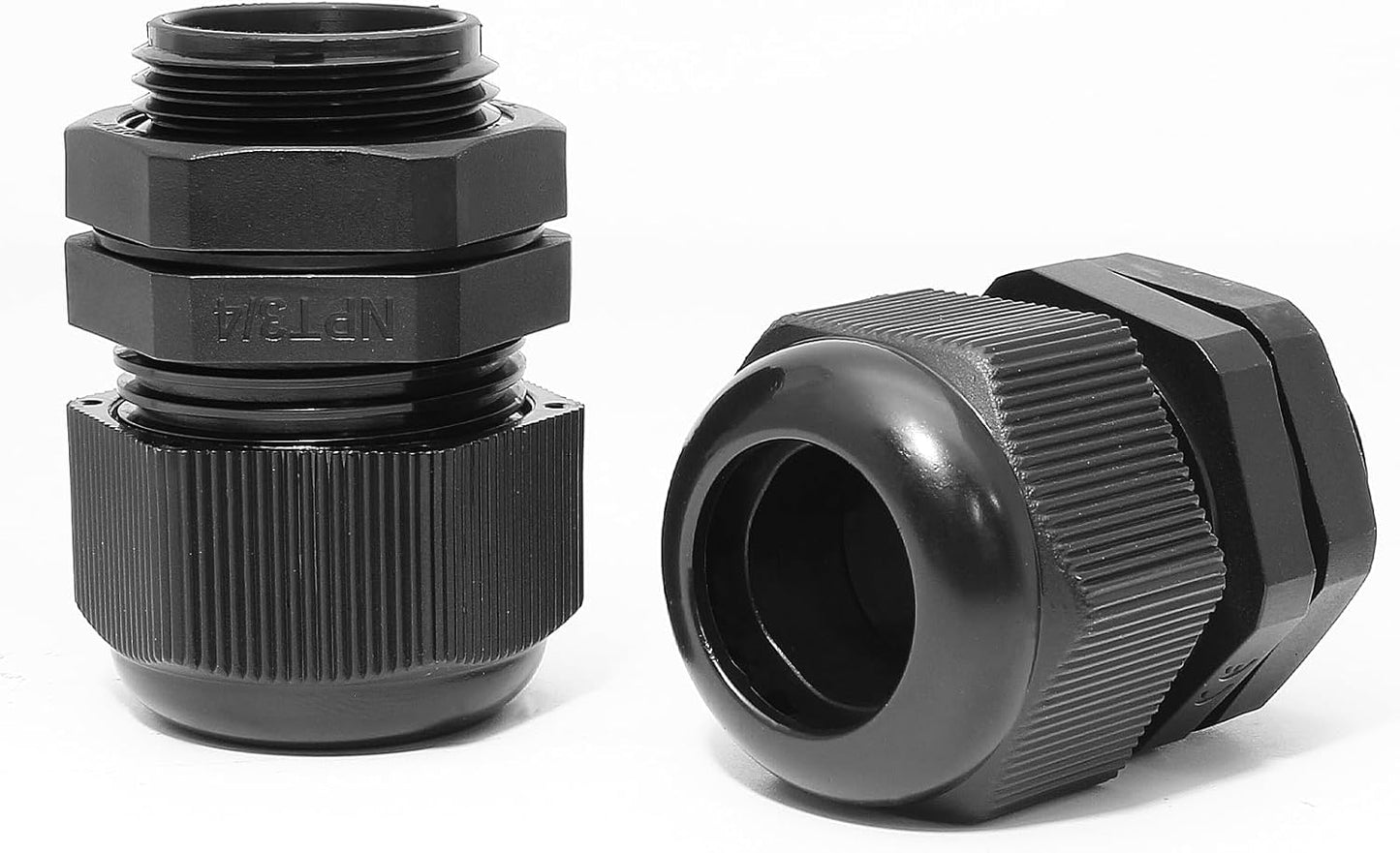 20 Pcs 3/4" NPT Nylon Cable Glands, IP68 Waterproof Adjustable Cord Grip Cable Connector Strain Relief Wire Protectors for 13-18mm Cable Diameter, Black