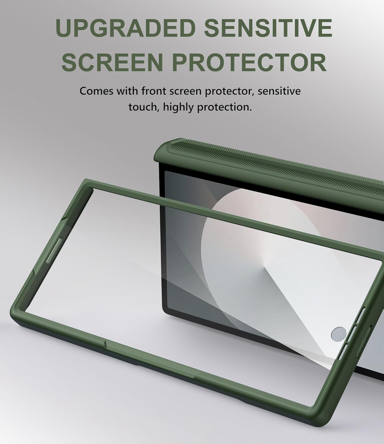 for Samsung Galaxy Z Fold 6 Case with Card Holder & Slide Camera Lens Cover & Hinge Protection & Screen Protector, Heavy Duty Full Body Protective Phone Cover Case for Galaxy Z Fold 6, Green
