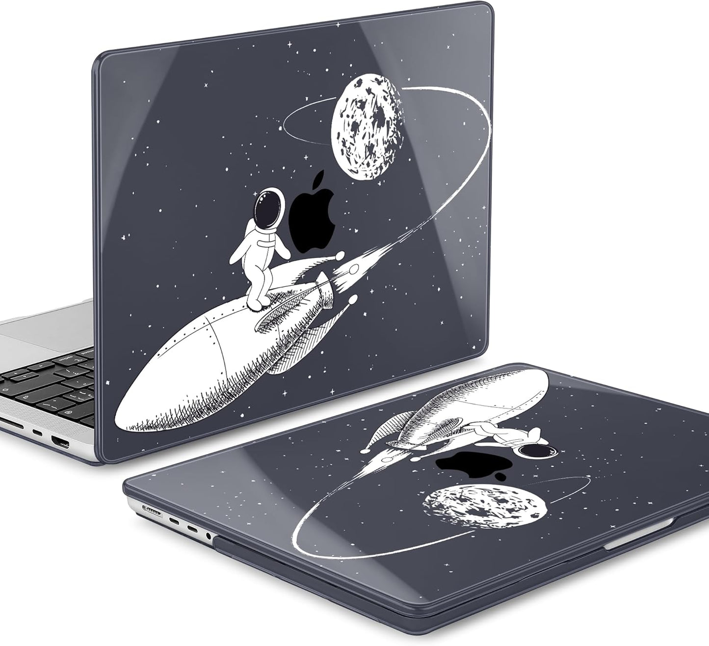 Mektron Case for MacBook Pro 16" M4 A3403 A3186 M3 A2991 M2 A2780 M1 A2485 (2021/2023/2024) Pro/Max with Touch ID, Hard Shell Plastic Laptop Cover Keyboard Cover Screen Protector, Astronauts