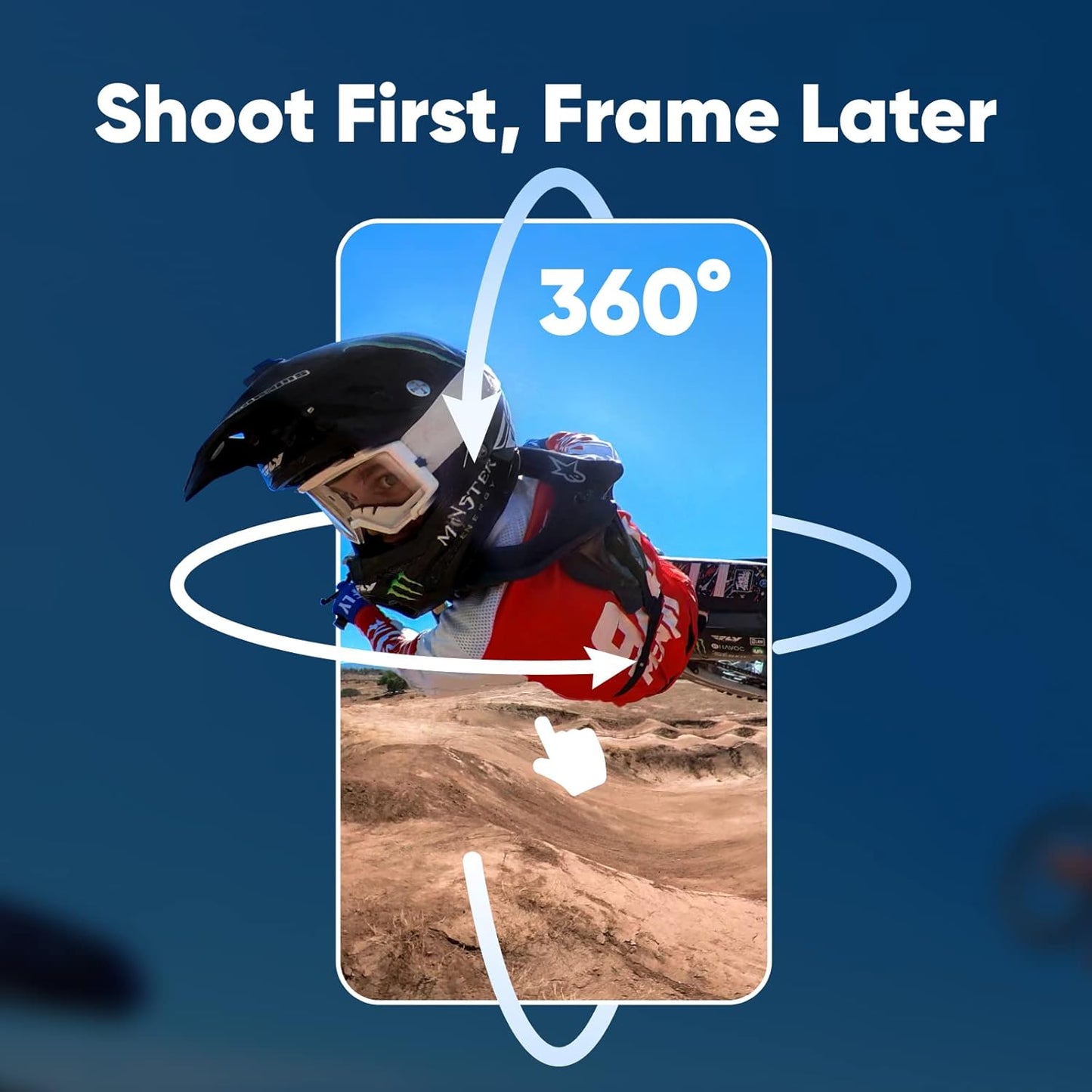 Insta360 X3 Motorcycle Kit (New Version) - Waterproof 360 Action Camera with 1/2" 48MP Sensors, 5.7K 360 Active HDR Video, 72MP 360 Photo, 4K Single-Lens, 60fps Me Mode, Stabilization