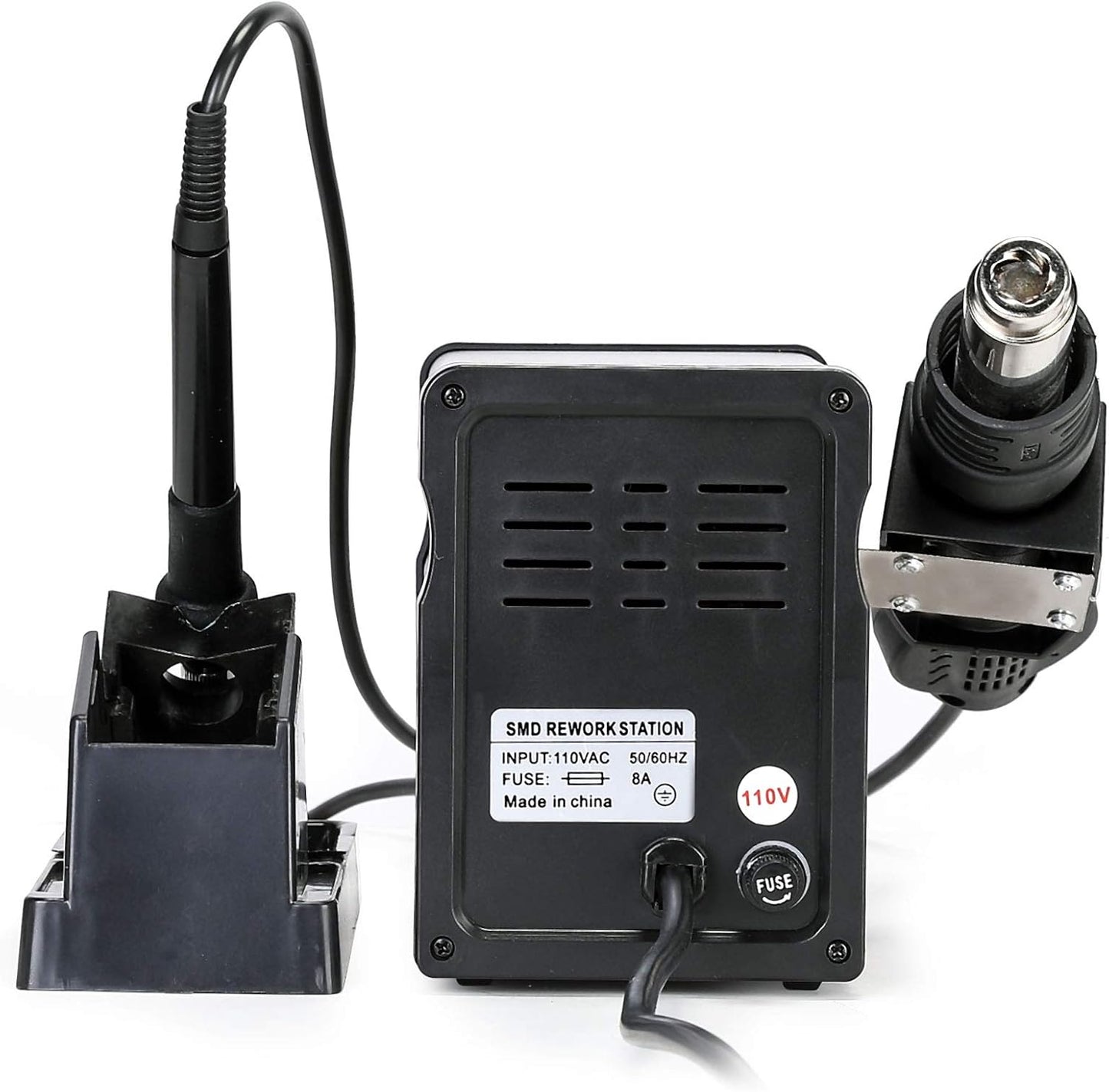 CREWORKS 2 in 1 SMD Soldering Iron & Hot Air Rework Station with LED Display, 898D Soldering Kit with Heat Gun, Digital Electronic Repair Tool with 11pcs Soldering Tips