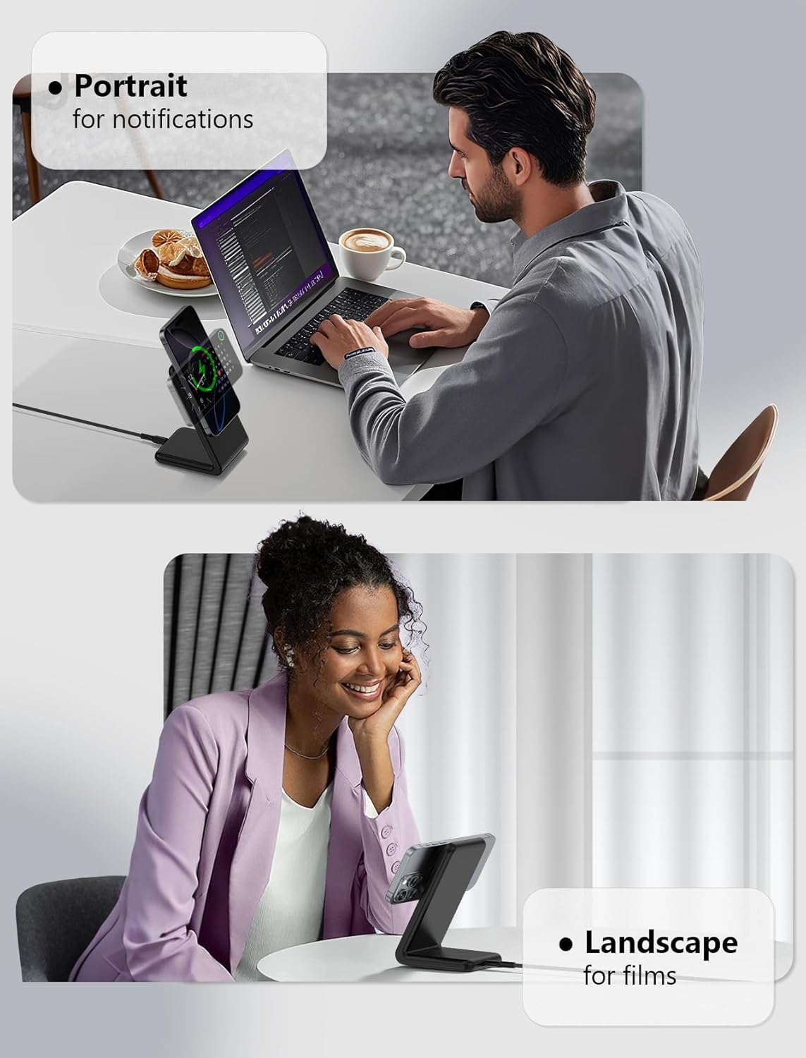 Mag.Safe Charger - iPhone Charger Stand, Fast Magnetic Wireless Charger for iPhone 16/15/14/13/12 Series - Black