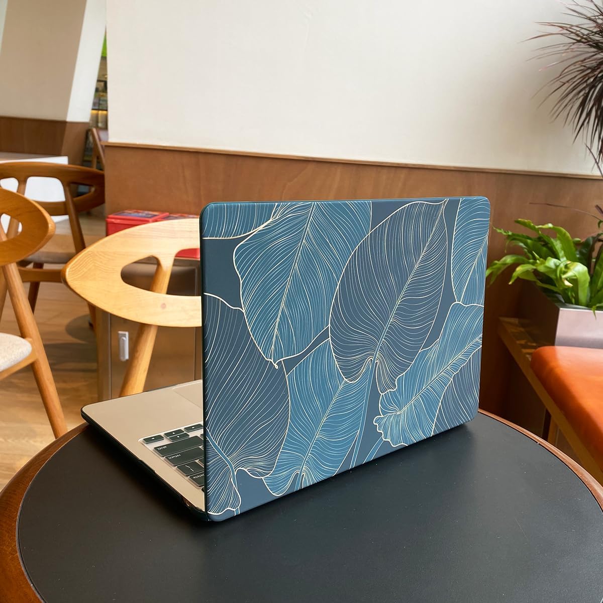 Teryeefi Hard Shell Case + Keyboard Cover + Screen Protector for MacBook Air 13 inch M1, Green Leaf