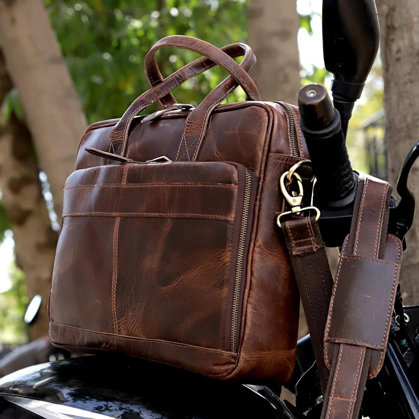 VC VINTAGE COUTURE Leather briefcase bag for men Leather Laptop Bags For Men and Women Travel Messenger Bag