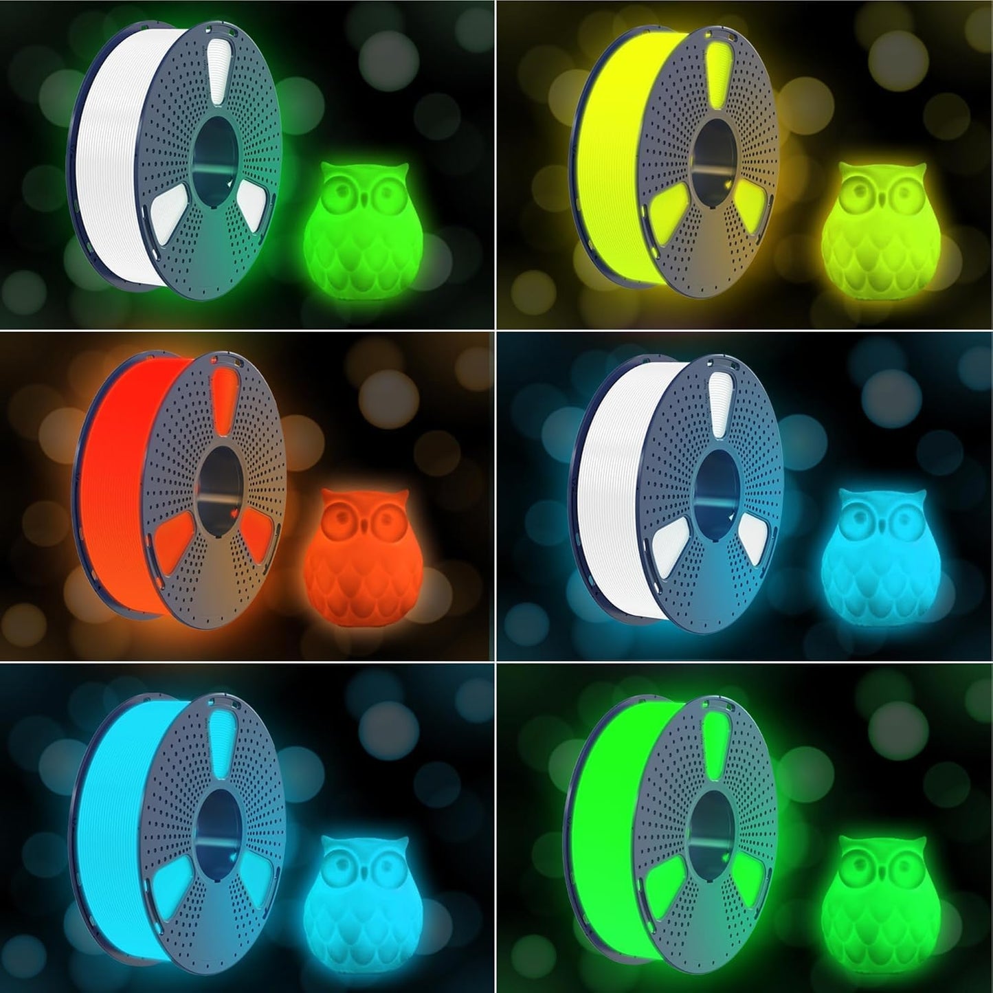 SUNLU PETG Glow in The Dark Filament, Luminous PETG 3D Printer Filament 1.75mm, High Brightness Filament, Dimensional Accuracy +/- 0.02mm, 1kg Spool.(Yellow, Glow Yellow)