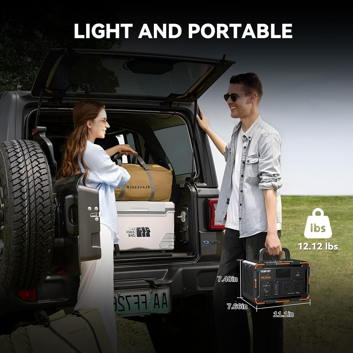 600W Portable Power Station EM600, 599.4Wh 162000mAh Solar Generator with USB-C PD 100W, Pure Sine Wave AC, 10 Outputs, Wireless Charging for Outdoors Camping Travel, RV, Home Backup(SOS Light)