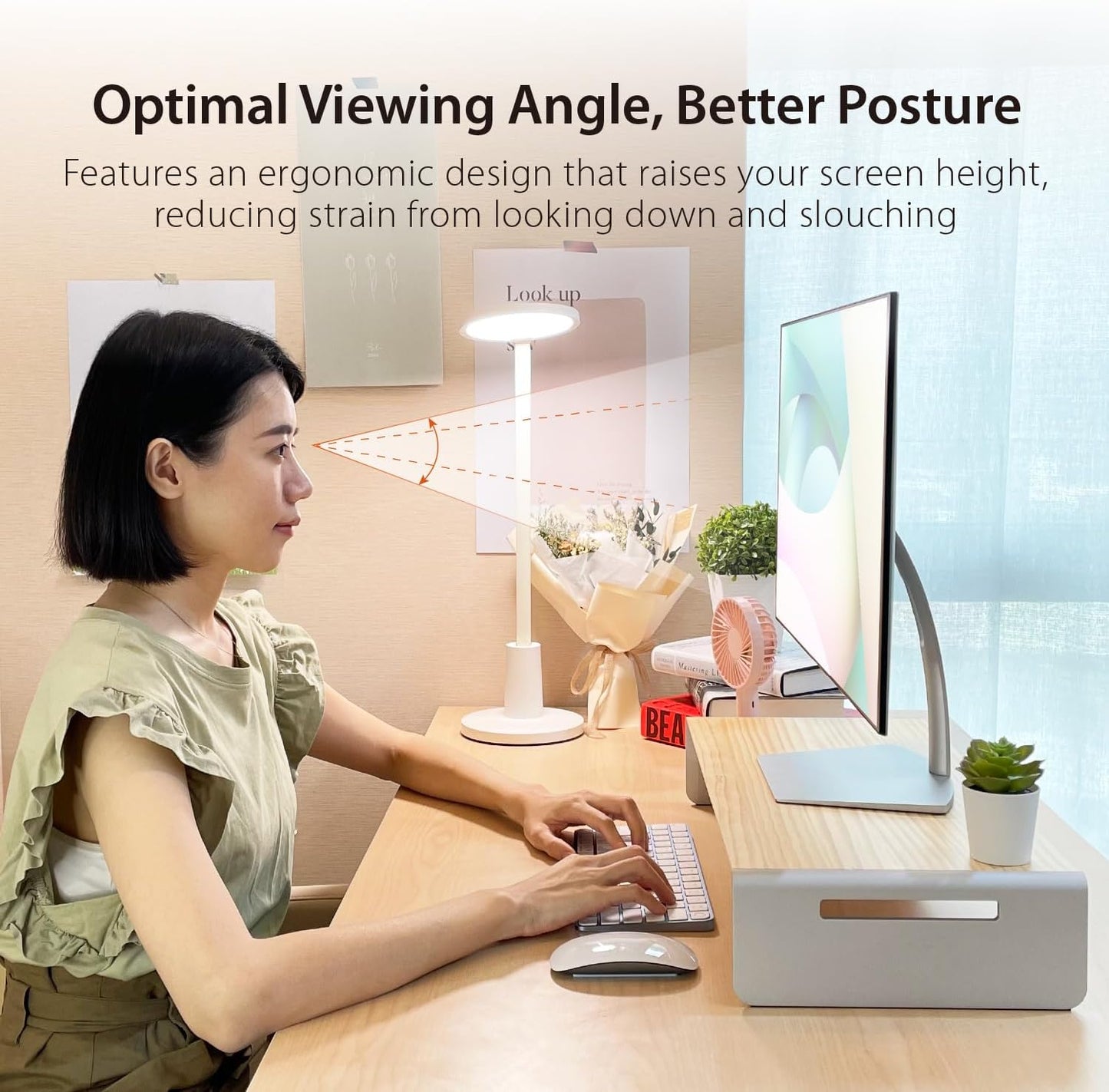 j5create Premium Monitor Stand, Made with Elegant Wood and Sleek Aluminum Material, Display/TV/Screen/Printer/Laptop Riser, Max Load 88 lbs/ 40 kg (JCT125)