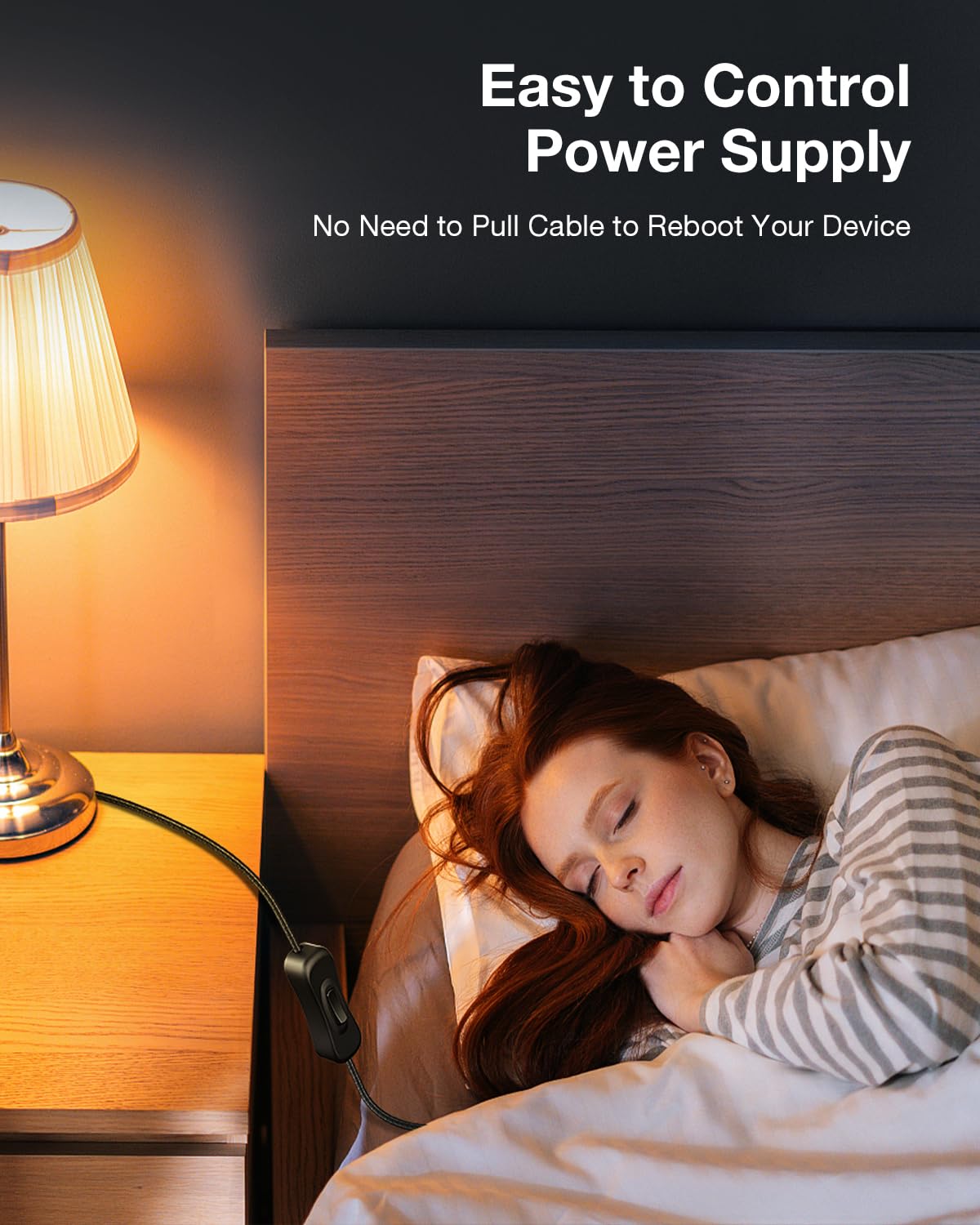 ANDTOBO USB Switch Extension Cable, (Upgraded Data + Power) USB Extension Cord with On/Off Power Switch Cable for LED Strips, iOS System, etc- 3.3 FT