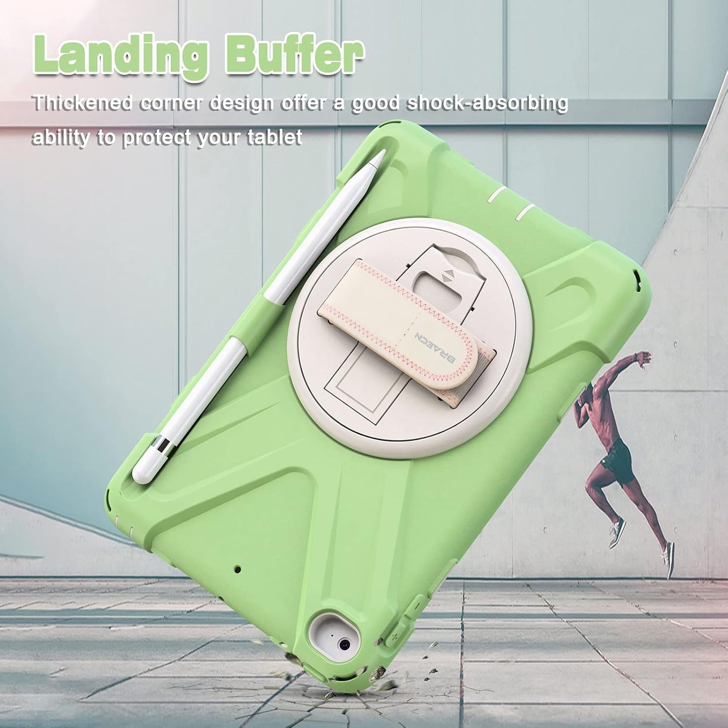 BRAECN iPad mini 5 Case,iPad mini 4 Case, Heavy Duty Shockproof Protective Rugged Case with Pencil Holder,Hand Strap,Kickstand, Shoulder Strap for iPad mini 5th/4th Generation 7.9 Inch for Kids