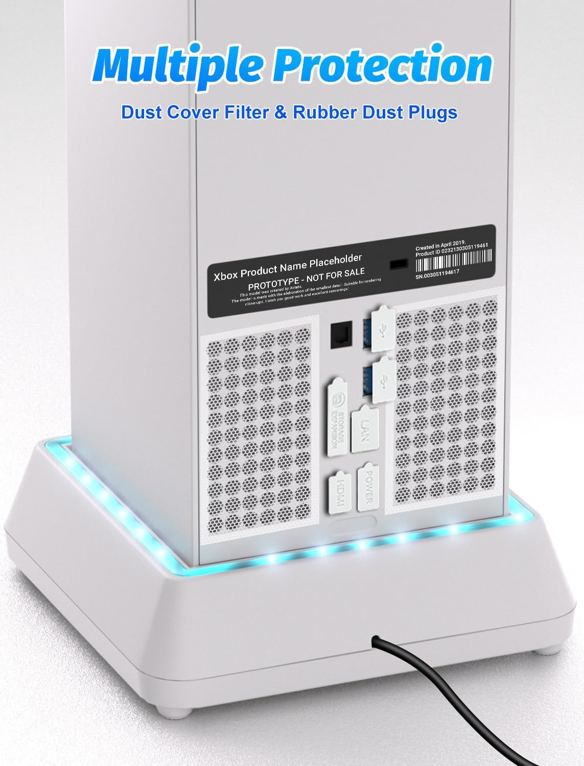 Cooling Fan for Xbox Series X Mviioe Xbox Series X Cooling Stand with LED Indicator, Extra Big Turbo Fan, USB 2.0 Ports, Dust Cover Filters (Only Compatible with Xbox Series x) (White)