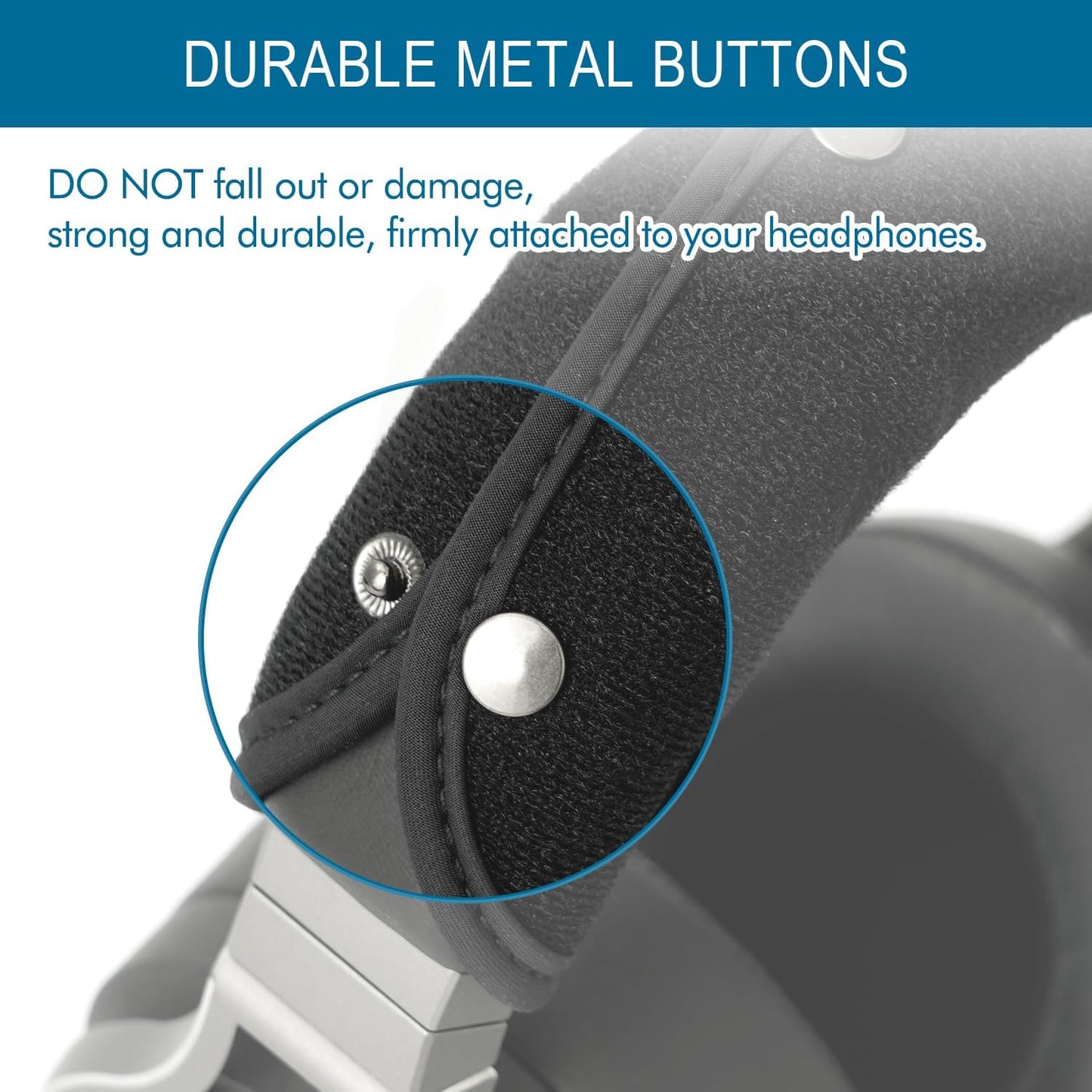 GEVO Replacement Headphone Headband Cover for Corsair Virtuoso, Audio Technica ATH M Series M50X, M50XBT, M50, M40X & More, Cushion Pad Protector Repair Part, Easy Installation No Tool Needed (Black)