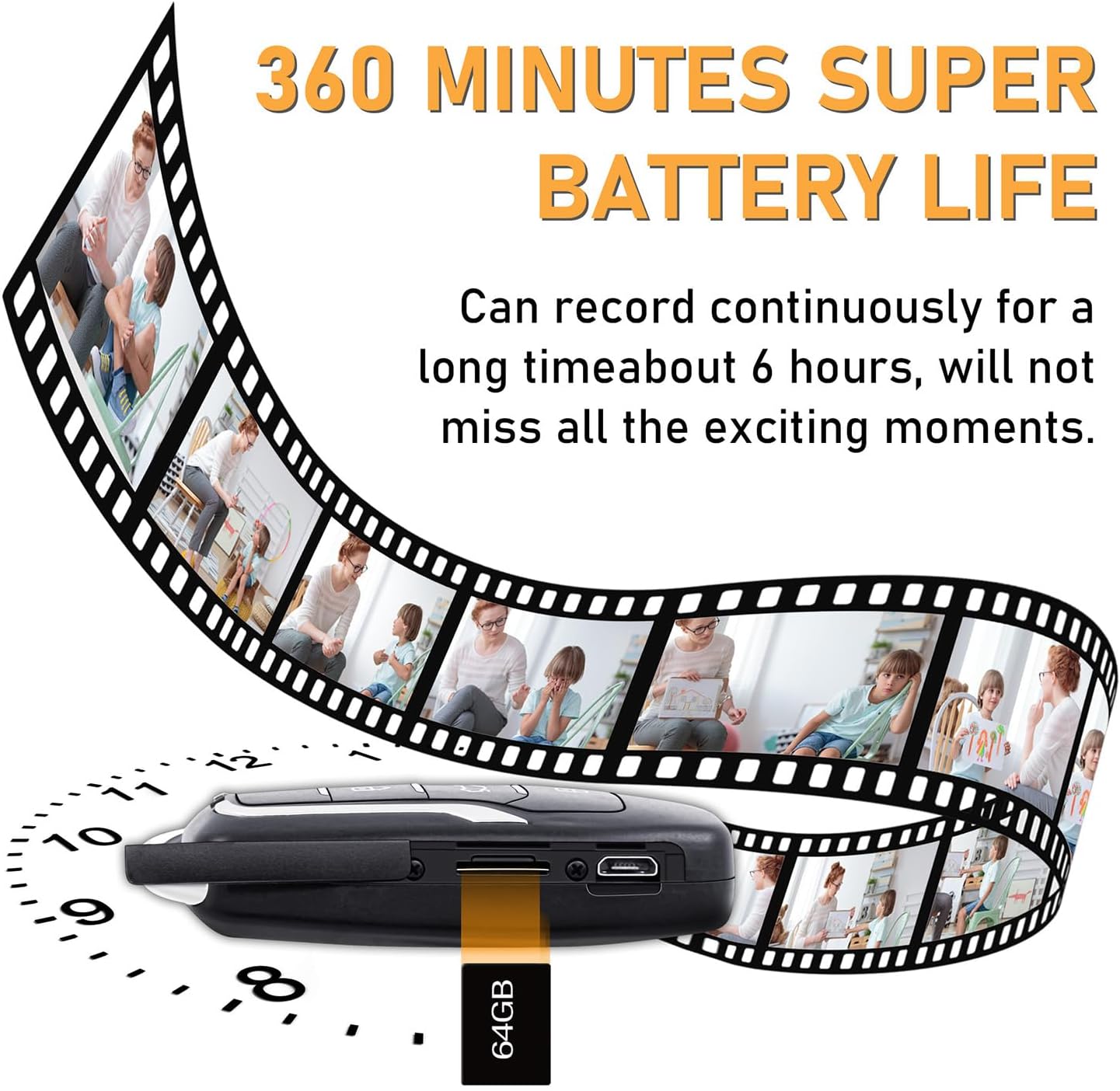 64GB Video Camera 1080P Security Camera Motion Detection