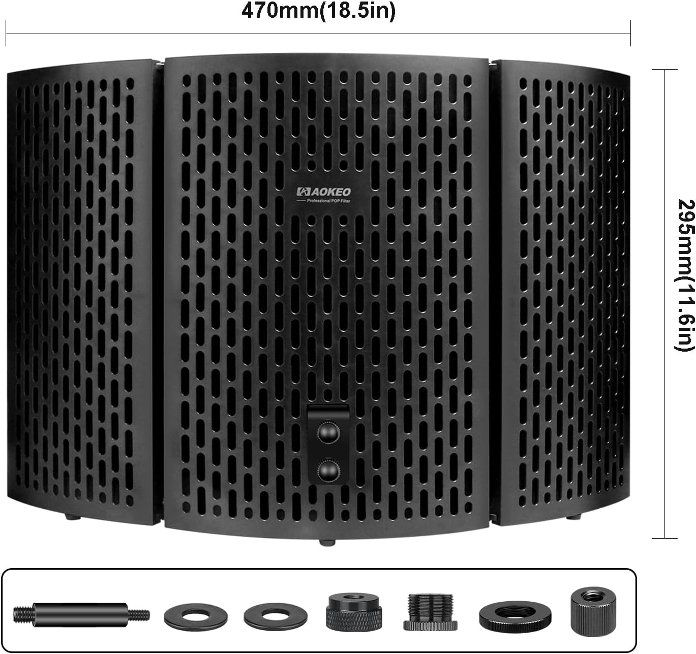 Aokeo Professional Studio Recording Microphone Isolation Shield,Suitable for Blue Yeti and Any Condenser Microphone Recording Equipment(AO-403)