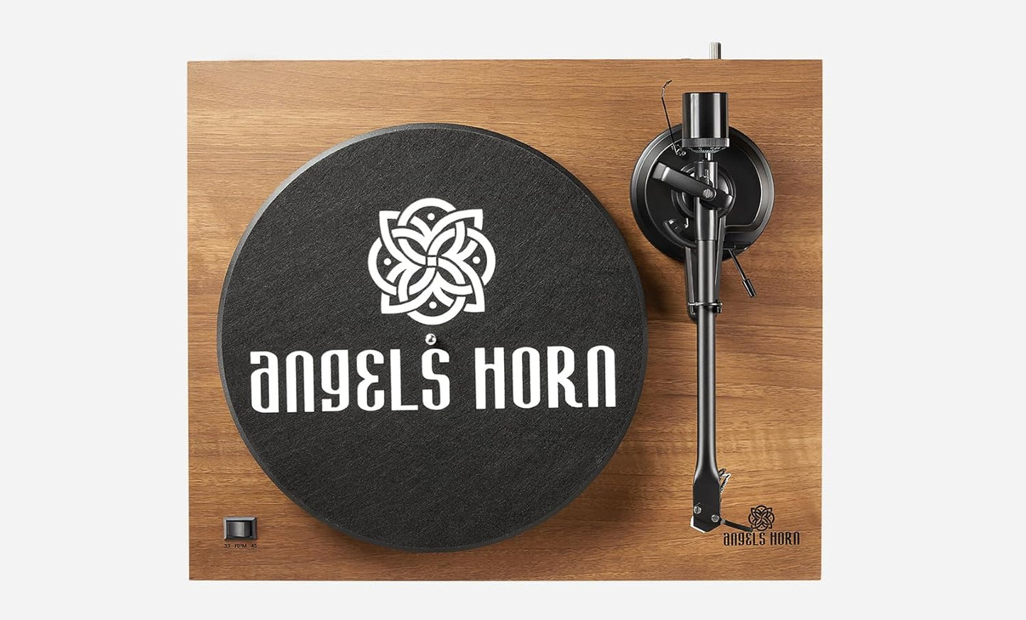 ANGELS HORN Turntable, Vinyl Record Player, Built-in Phono Preamp, Belt Drive 2-Speed, Adjustable Counterweight, AT-3600L (Upgraded Bluetooth Version)