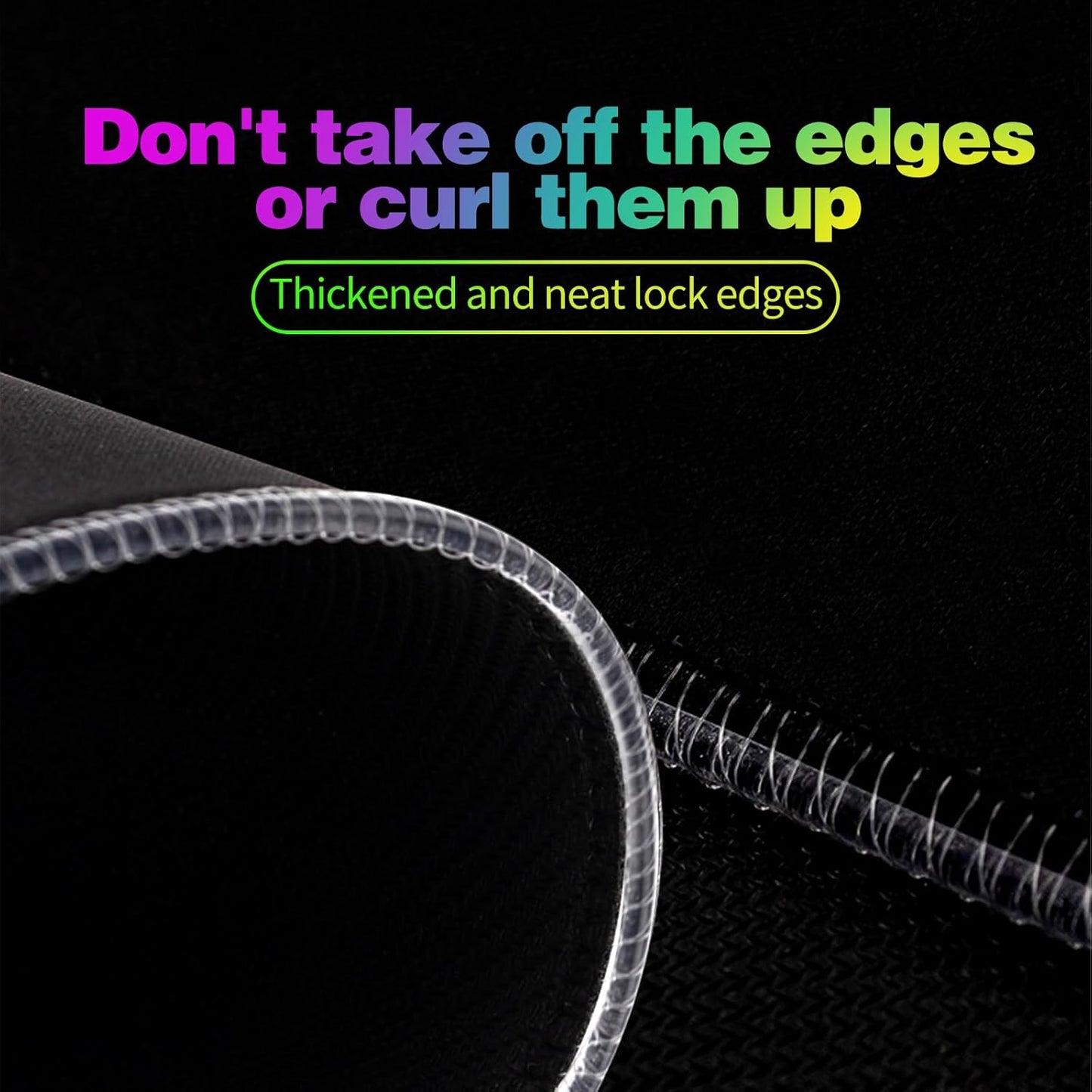 Galdas Gaming Mouse Pad XXL XL Large Long Extended Big Mousepad Non-Slip Rubber Keyboard Mouse Pad with Stitched Edges for Laptop Home Office (31.5x11.8x0.08 Inch) … (RGB Black)