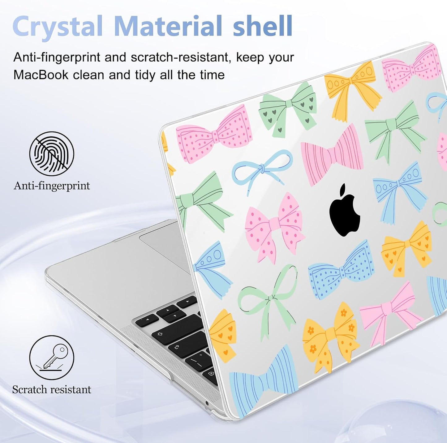 Case for MacBook Pro 13 inch with/Without Touch Bar (2016-2022, M2 A2338 M1 A2289 A2251 A2159 A1989 A1706 A1708), Hard Shell + Keyboard Cover + Dust Plug, Colorful Bow