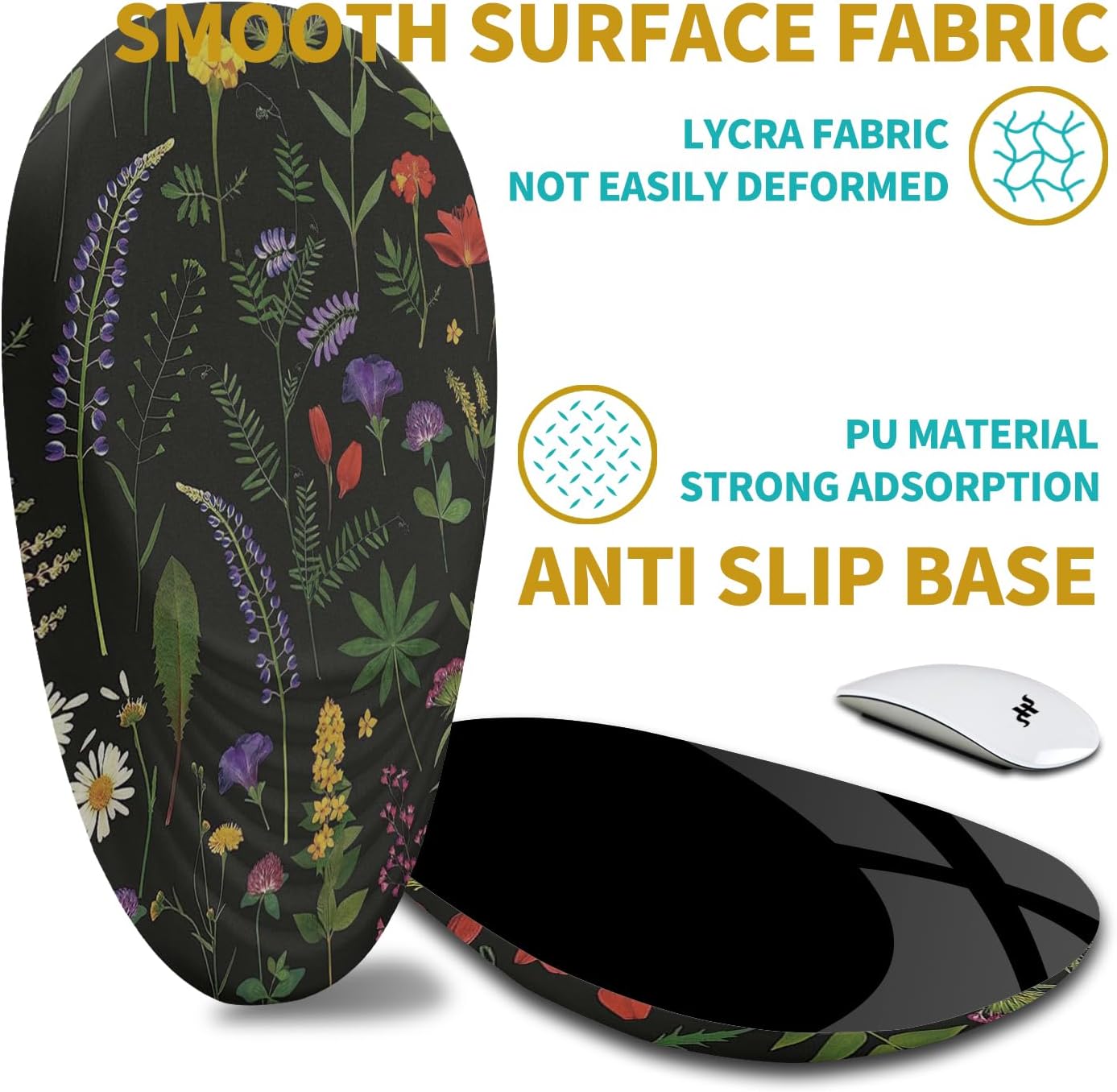 Hokafenle Ergonomic Mouse Pad Wrist Support with Stepped-Wedge Design, Wrist Rest Pain Relief Mousepad Filled with Memory Foam, Carpal Tunnel Mousepad for Wireless Mouse(12x8 inch, Foliage)