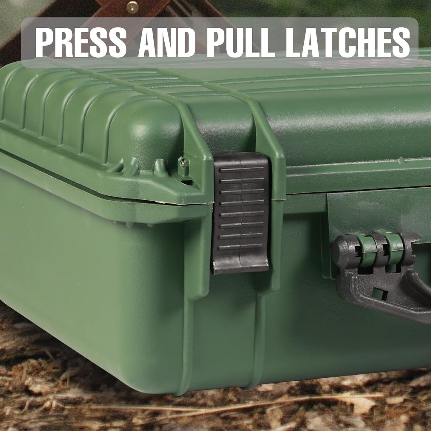 18x 13.8x 8 Inch Hard Case, Portable Weather Waterproof Protective Camera Case with Customizable Foam, Fit Use of Drones, Camera, Equipments Green