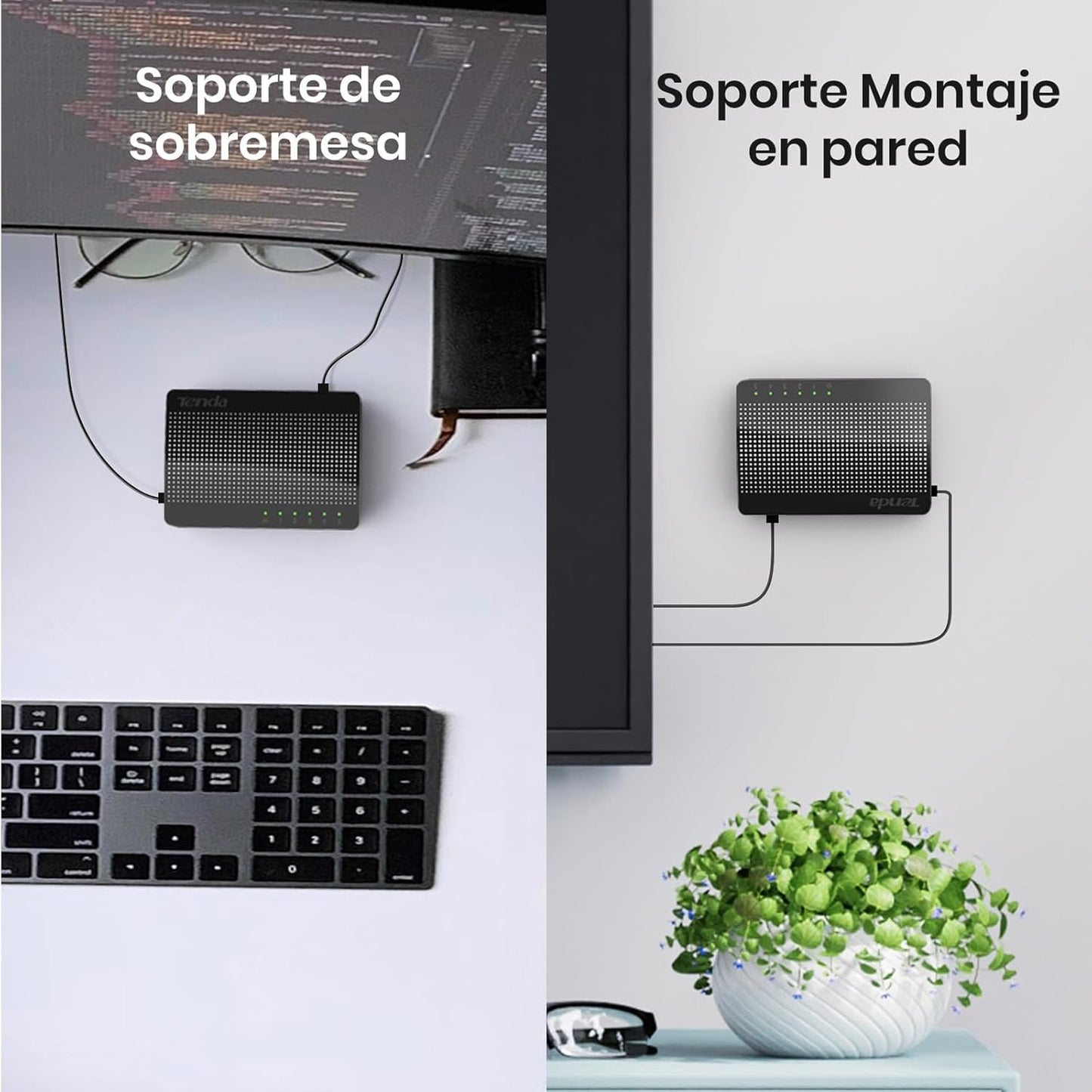 Tenda SG105, 5 Port Gigabit Switch, Unmanaged Home Ethernet Switch, Office Ethernet Splitter, Plug & Play, Plastic Case, Desktop/ Wall-Mount, Fanless Quiet, Limited Lifetime Protection