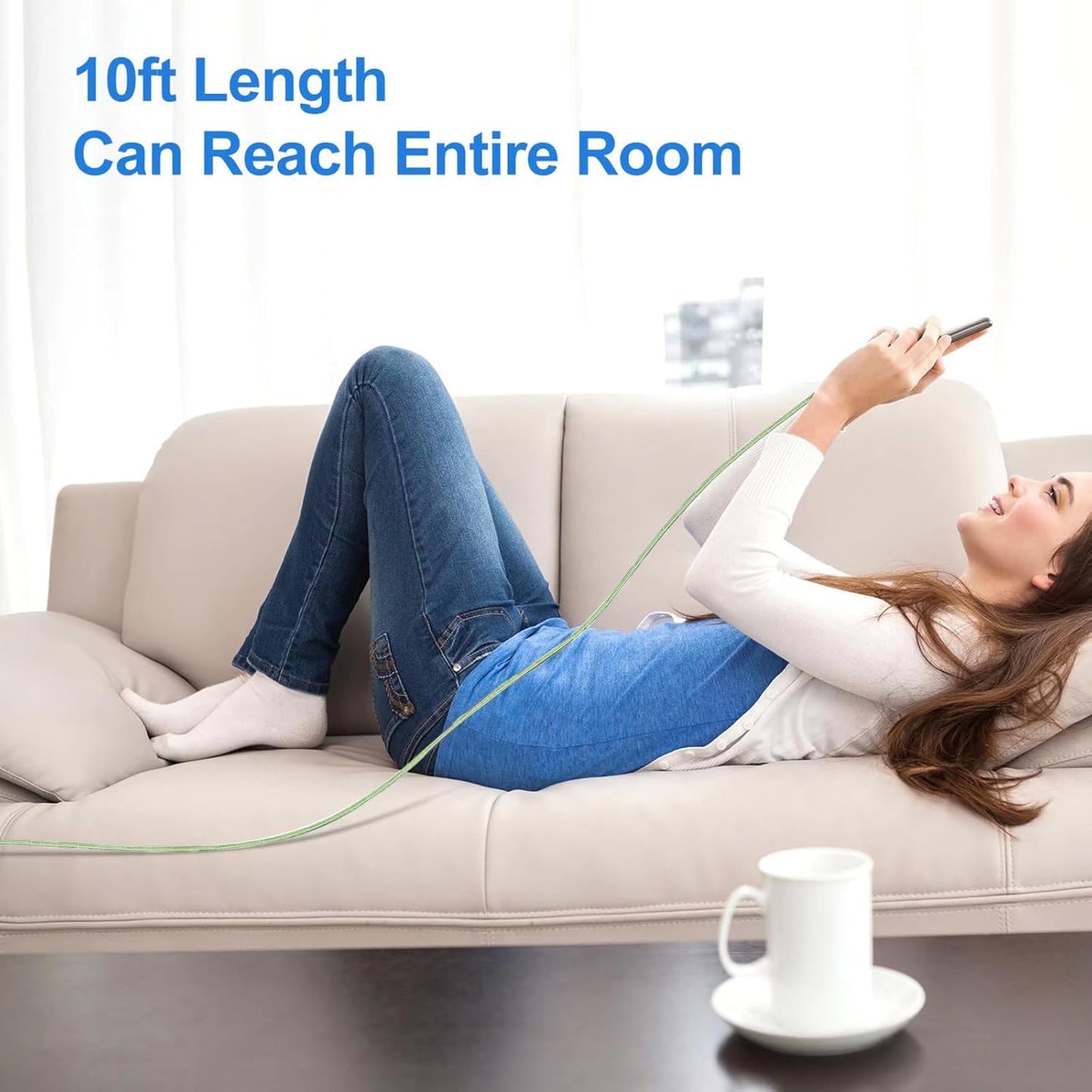 Durcord USB C Cable, Upgarded 2Pack 10ft Fast USB Type C Charging Cable for Android/Phone/Pad/Laptop, Type C Charger Braided USB Cable Compatible withi Phone 16/15/Pro/Plus/Max/Sam.Sung-Green