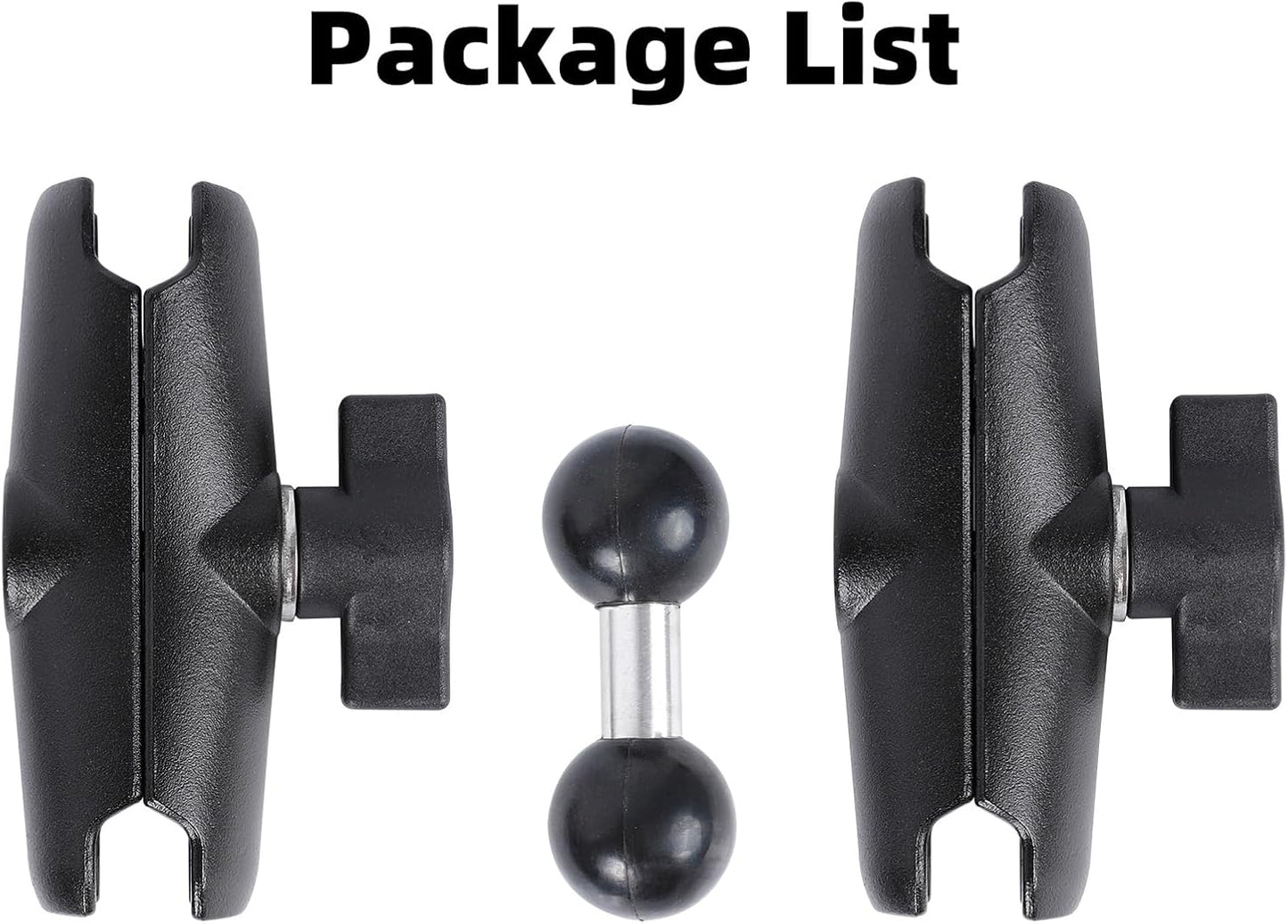 Dual Extension Double Socket Arm with 1" Double Ball Adapter Compatible with RAM B Size Mount and Other 1 inch Industry Standard Device, 360° Rotation Rod for Bike, Truck, Car (8.27" Length)