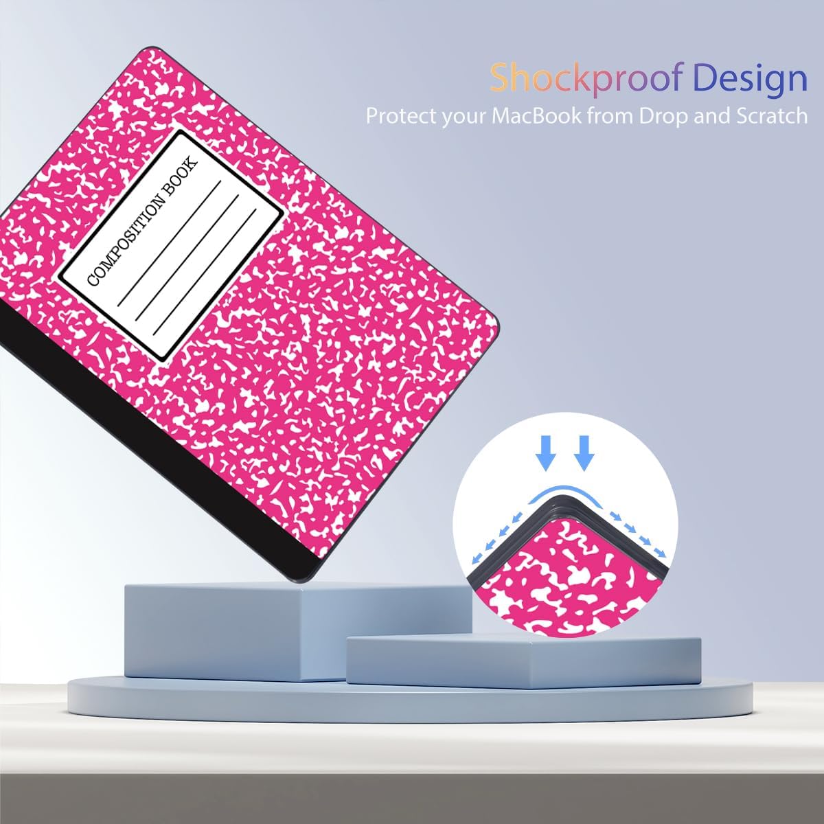 Teryeefi Compatible with MacBook Air 13 inch Case 2025 2024 2023 2022 M4 A3240 M3 A3113 M2 A2681, Plastic Hard Shell&Keyboard Cover&Screen Film&Type C for MacBook Air 13.6 inch, Composition Book A007