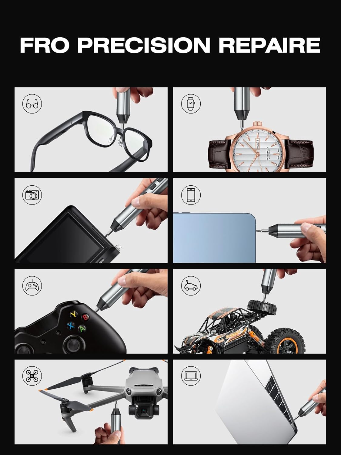 162-in-1 Mini Electric Screwdriver Set, SMOOTHARMOR Precision Cordless Power Screwdriver with 150 Magnetic Bits, 4 Torque Settings, Max 5N.m Manual, LED, Portable Repair Tool Kit for Laptop Watch PS5