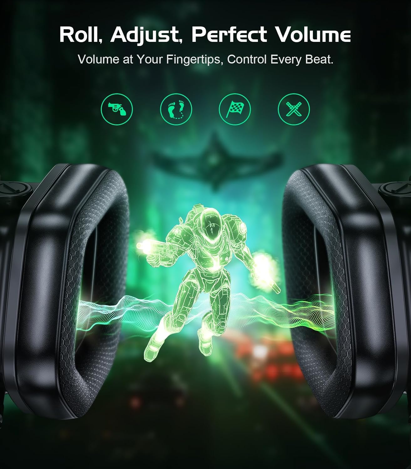 HW12 Gaming Headset for PC,PS5,PS4,Xbox One,Switch,Gaming Headphones with Microphone Wired Headset with 3.5mm Audio Jack(Black)