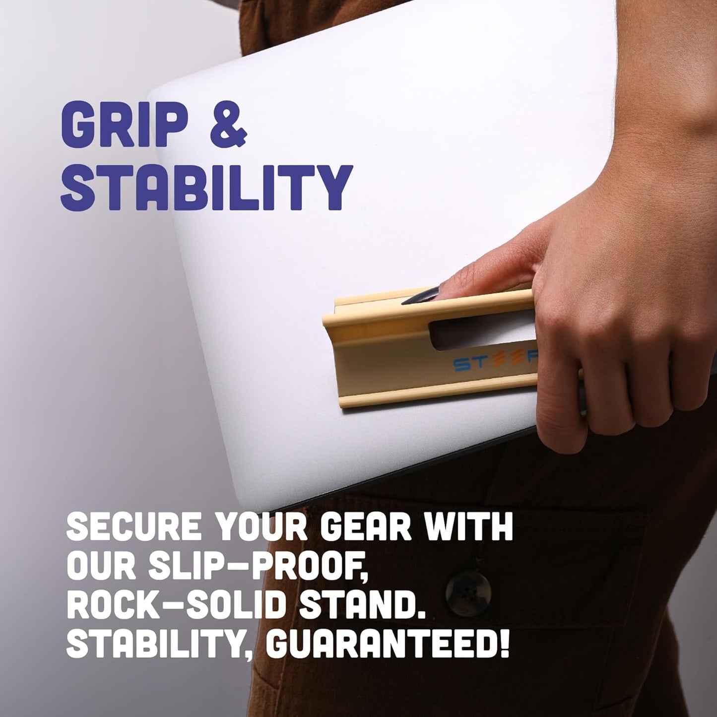 Steepy Adjustable Laptop Stand for Desk - 3 Heights Computer Stand - Laptop Riser with Adjustable Height