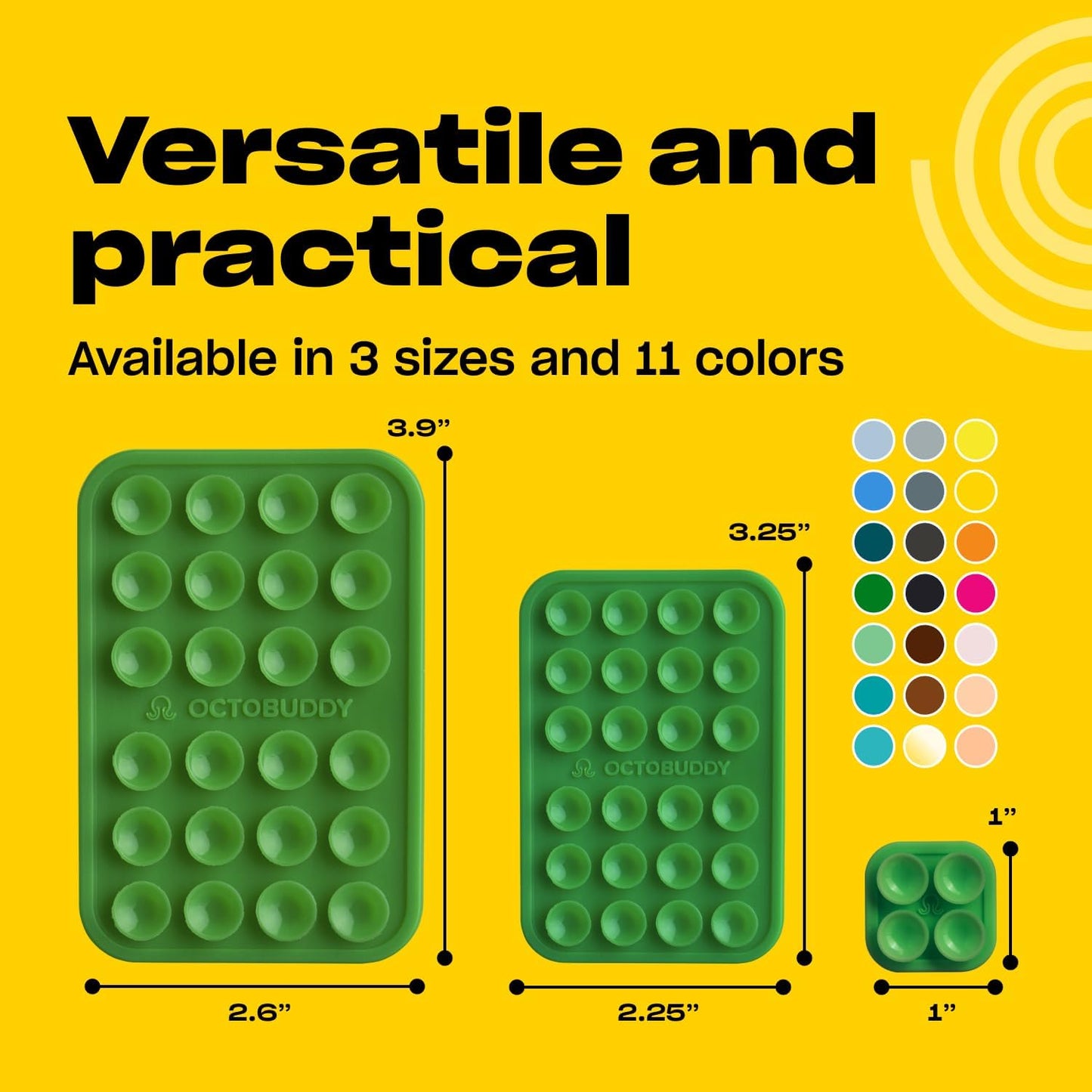 Classic MAX - Silicone Suction Phone Case Adhesive Mount - Hands-Free, Strong Grip Holder for Selfies and Videos - iPhone and Android Compatible - 2.6″ x 3.9″, Spade Green