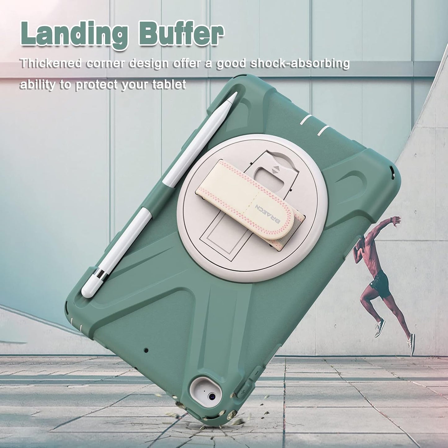 BRAECN iPad mini 5 Case,iPad mini 4 Case, Heavy Duty Shockproof Protective Rugged Case with Pencil Holder,Hand Strap,Kickstand, Shoulder Strap for iPad mini 5th/4th Generation 7.9 Inch for Kids