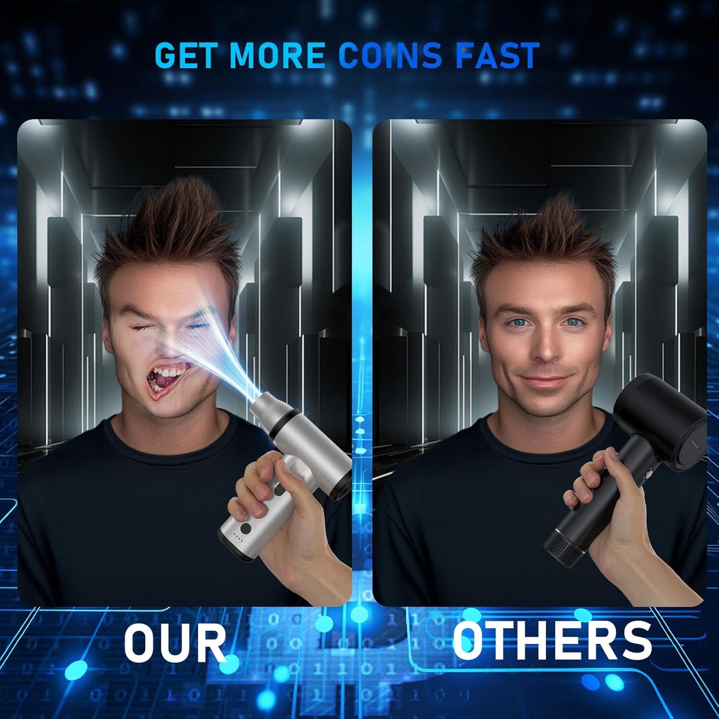 Compressed Air Duster, 300000RPM Air Duster Electric Cleaner for Keyboard, PC Deep Cleaning, Cordless Air Blaster, Replace Compressed Air Can-No Canned Air Duster,Rechargeable Air Blower