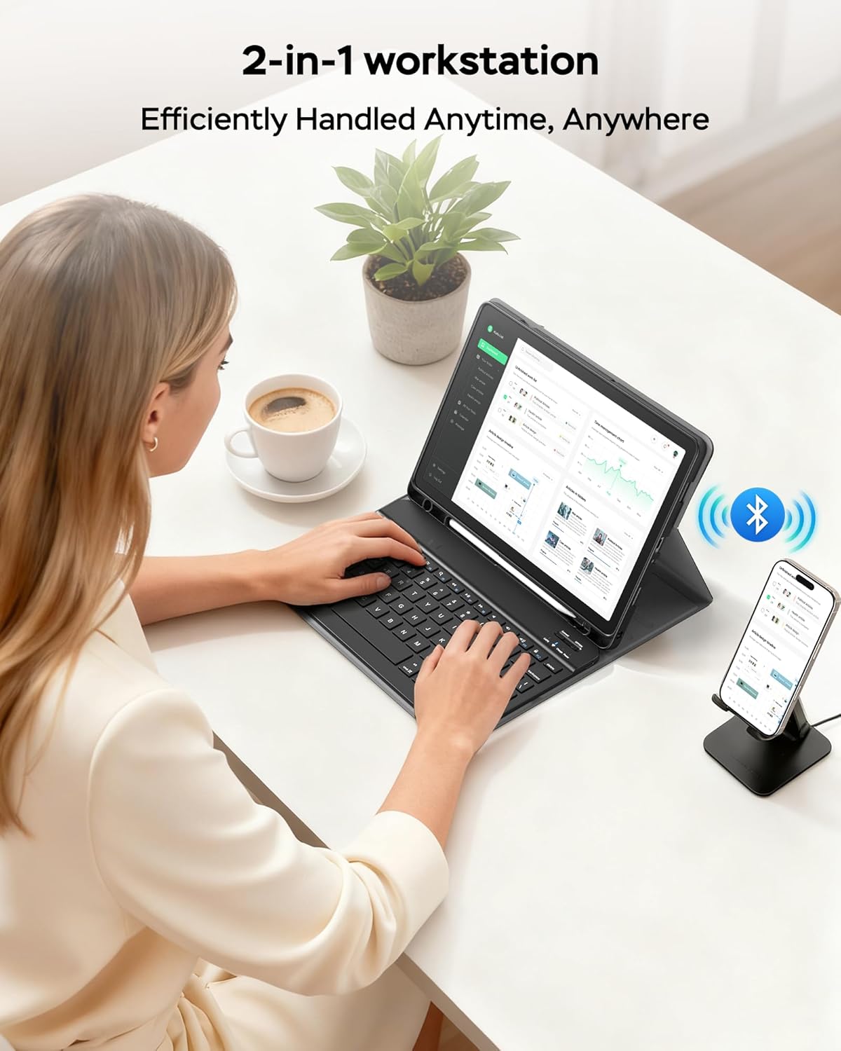 for Samsung Galaxy Tab A9 Plus Case with Keyboard, A9+ 11 Inch 2023 (SM-X210/X216/X218) Tablet Case with Detachable Wireless Keyboard, Multi-Angle Stand Folio Cover with S Pen Holder, Black