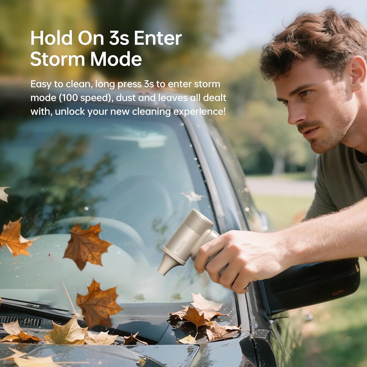 JISULIFE Portable Handheld Fan Ultra2, 9000mAh Max 25 Hrs, 5 IN 1, 100 Speed Turbo Fan Rechargeable 18W Power Bank with Flashlight, Metal Shell Multi-Function Travel Essentials Gifts for Men-Brown