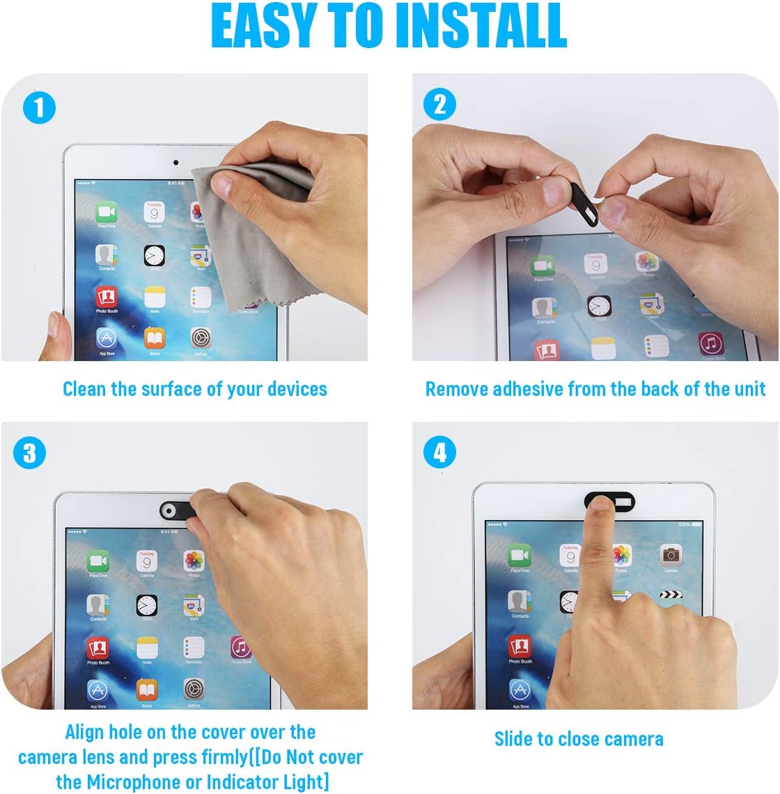 HKDGYHON Webcam Cover Slide, 0.028 Inch Ultra Thin Laptop Camera Cover Blocker, Web Cam Privacy Cover for MacBook iPhone iPad iMac, Protect Your Visual Privacy Security (Multi-Color-6 Pack)